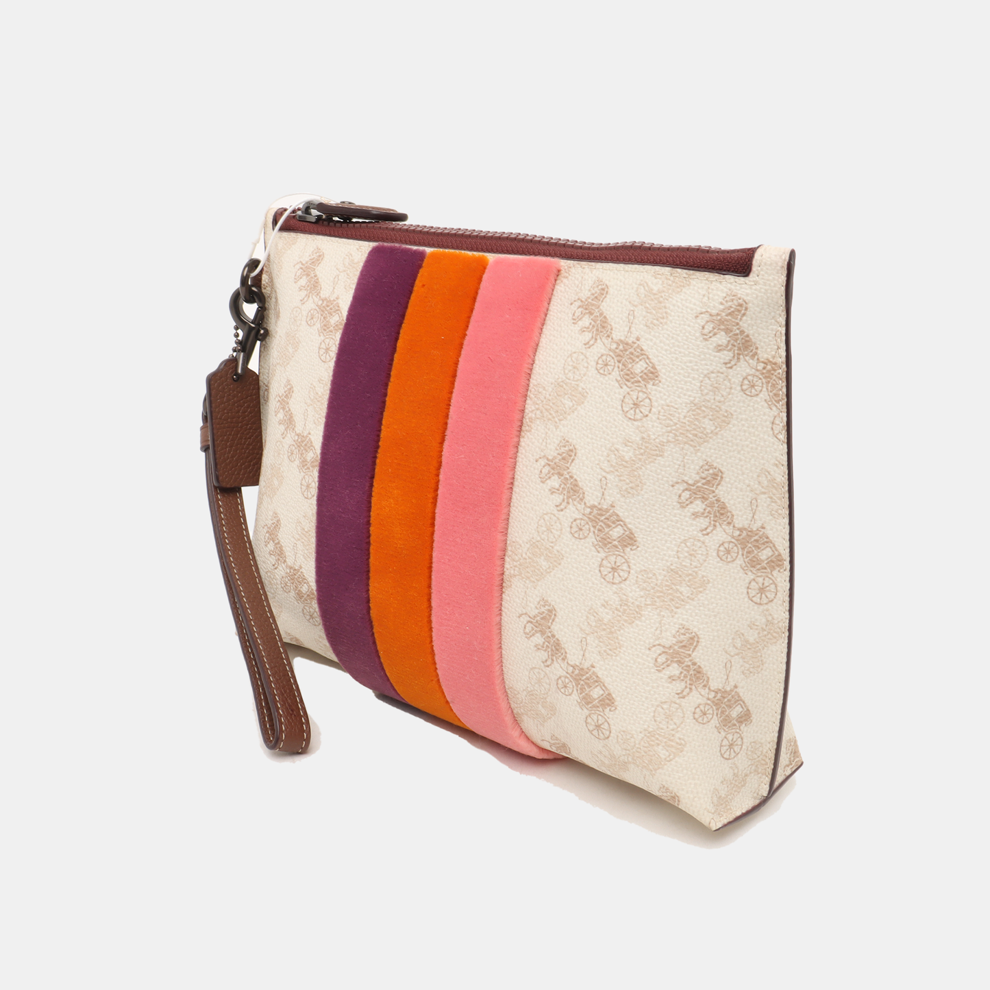 COACH White Coated Canvas Carriage Handbag Ruthenium color hardware-(SKU)-938171681