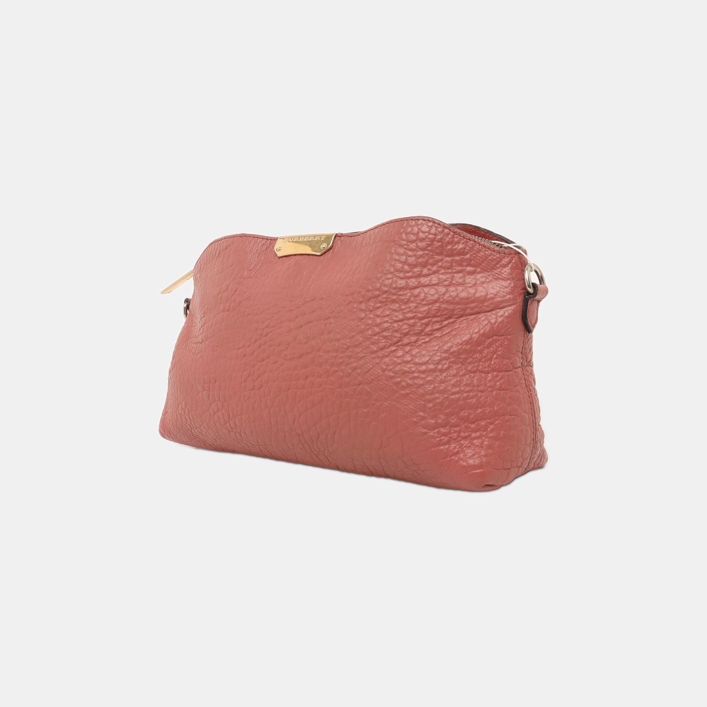 BURBERRY Pink Cowhide Embossed Crossbody Single Shoulder Bag Golden hardware Removable shoulder strap-(SKU)-939917581