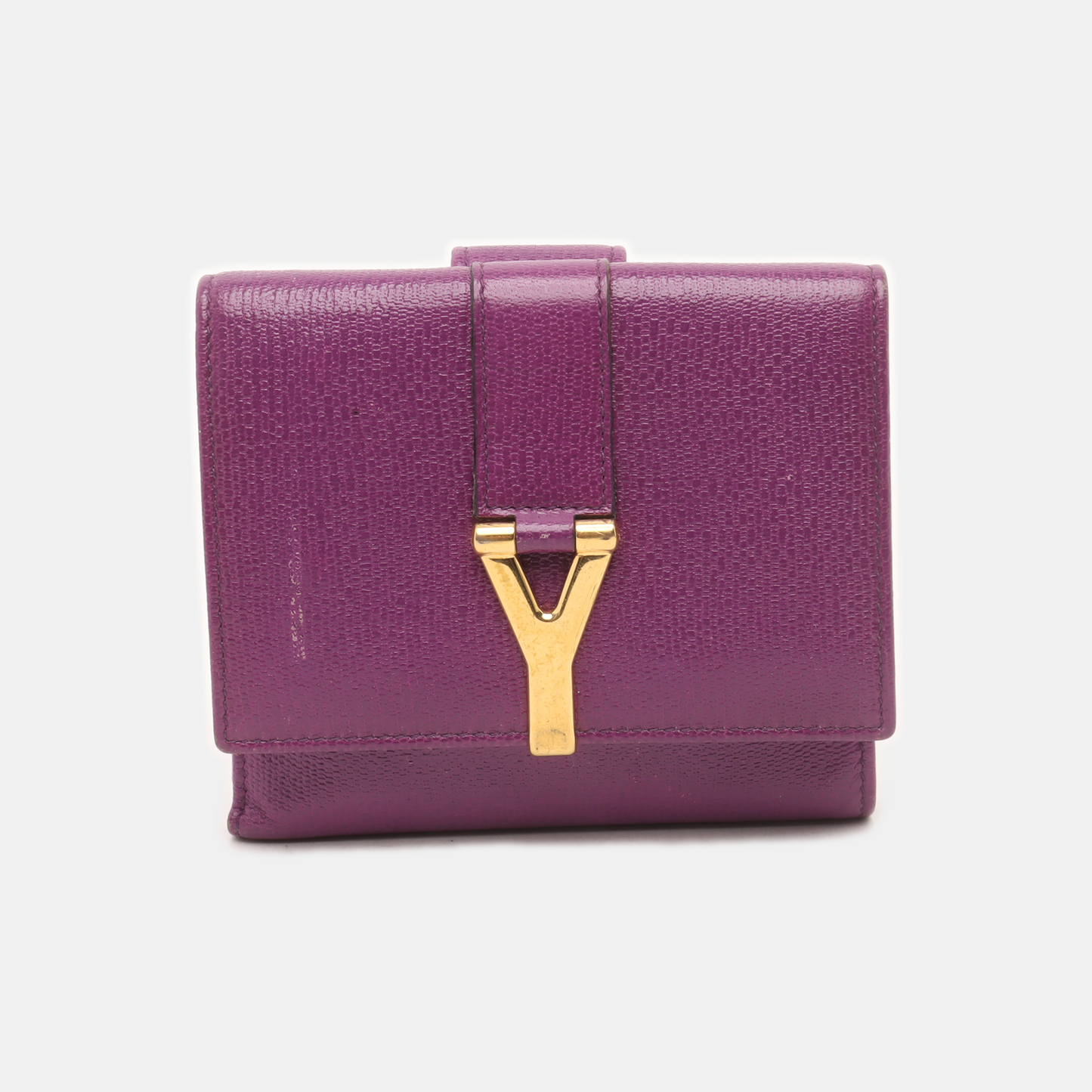 YSL CHYC Y LIGNE Super mini Purple Leather Embellished Clutch Golden hardware-(SKU)-929803684