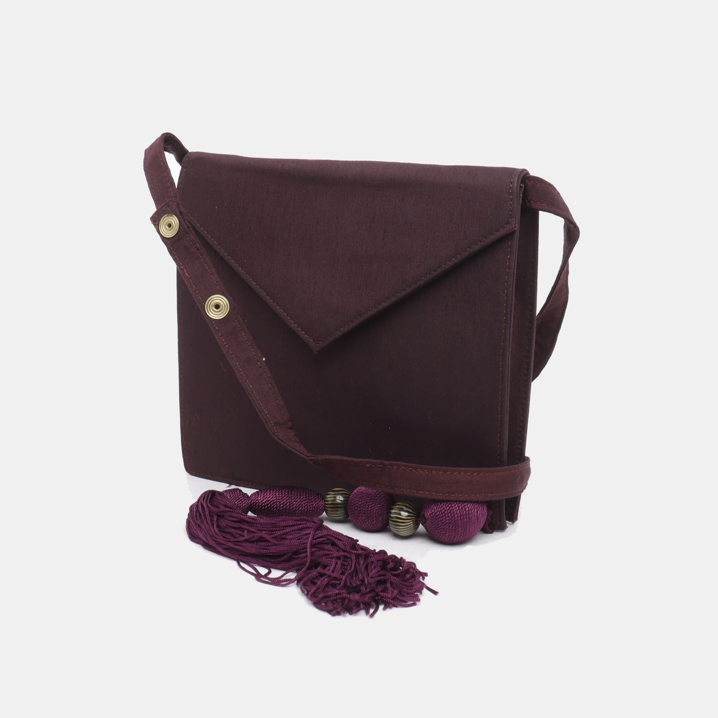 VERSACE Purple Fabric Fringe Shoulder Bag Crossbody Bag Golden hardware Removable shoulder strap-(SKU)-12865841