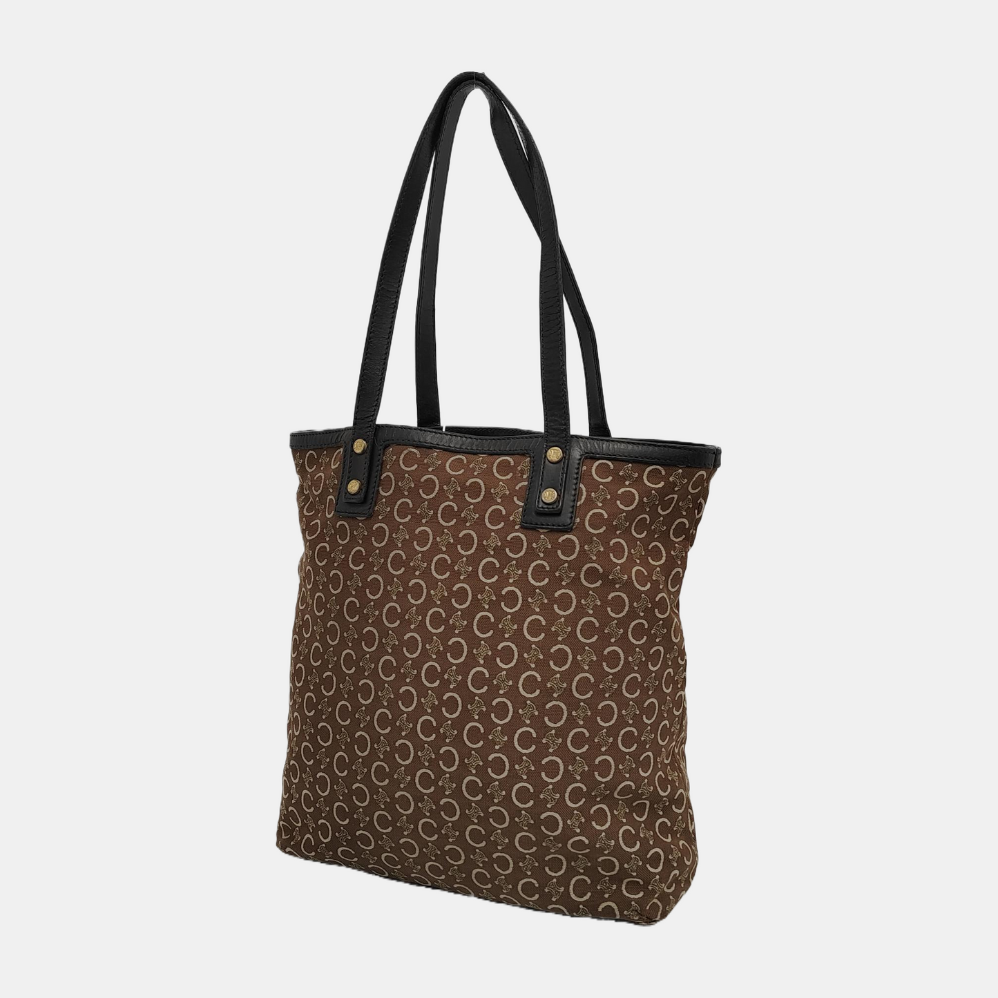 CELINE Brown Canvas Triumph Single Shoulder Bag Tote Bag Golden hardware-(SKU)-945086519