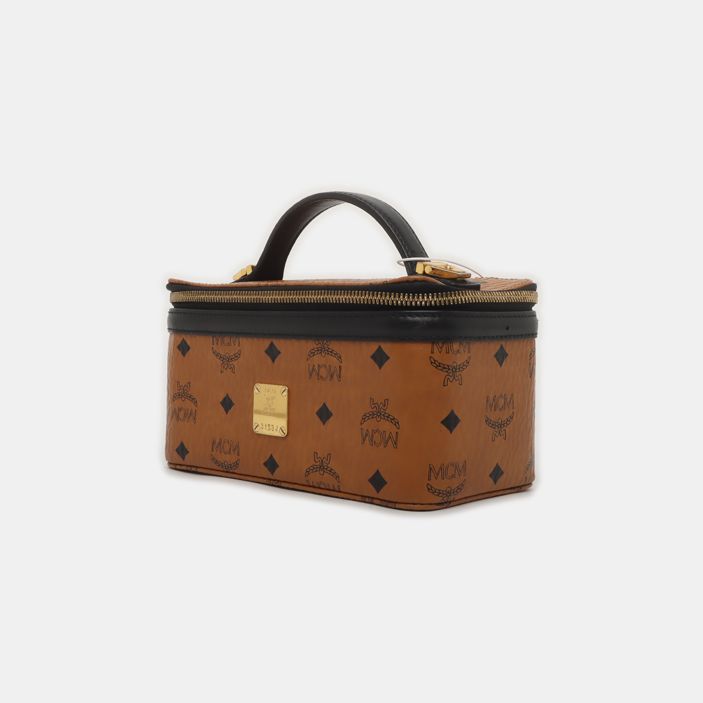 MCM ROCKSTAR mini Cognac Coated Canvas Monogrammed Single Shoulder Bag Tote Bag Crossbody Bag Golden hardware Removable shoulder strap-(SKU)-939759893