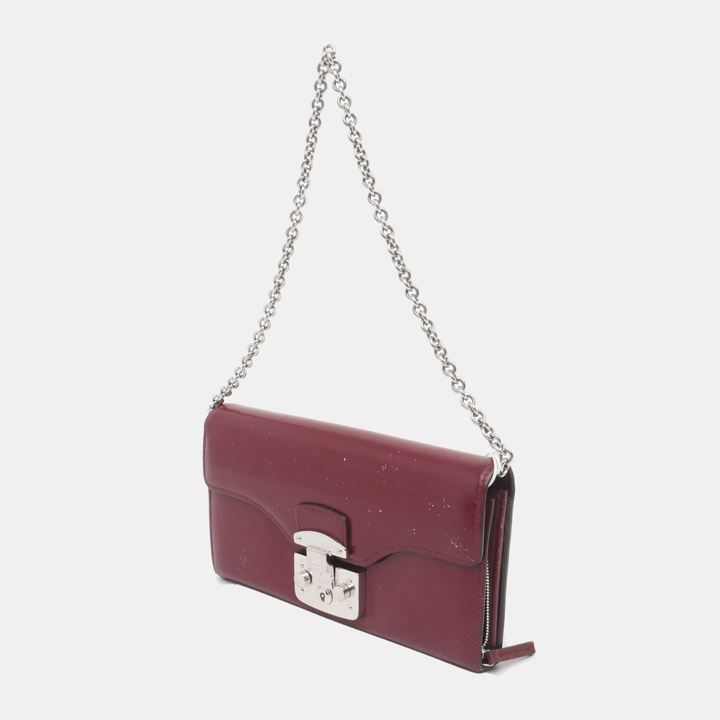 GUCCI Plum Purple Cowhide Tote Bag Silver Hardware Removable shoulder strap-(SKU)-938135471