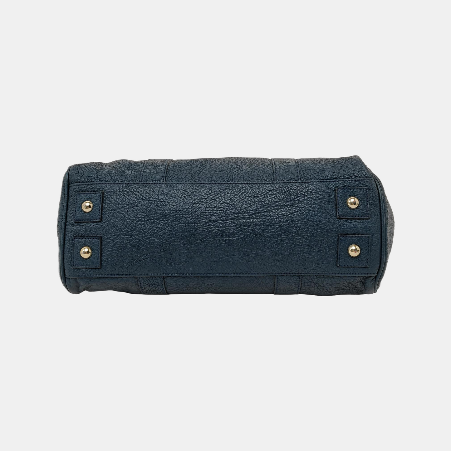 Mulberry Bayswater Large size Dark Blue Cowhide Handbag Single Shoulder Bag Golden hardware-(SKU)-940347646