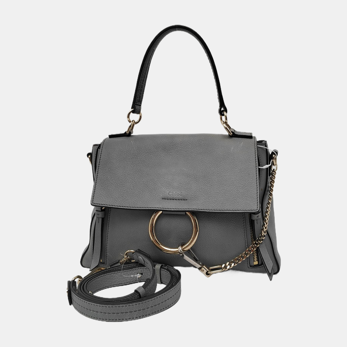 Chloé Faye Medium size Green Cowhide Leather Shoulder Bag Tote Golden hardware Removable shoulder strap-(SKU)-941110973