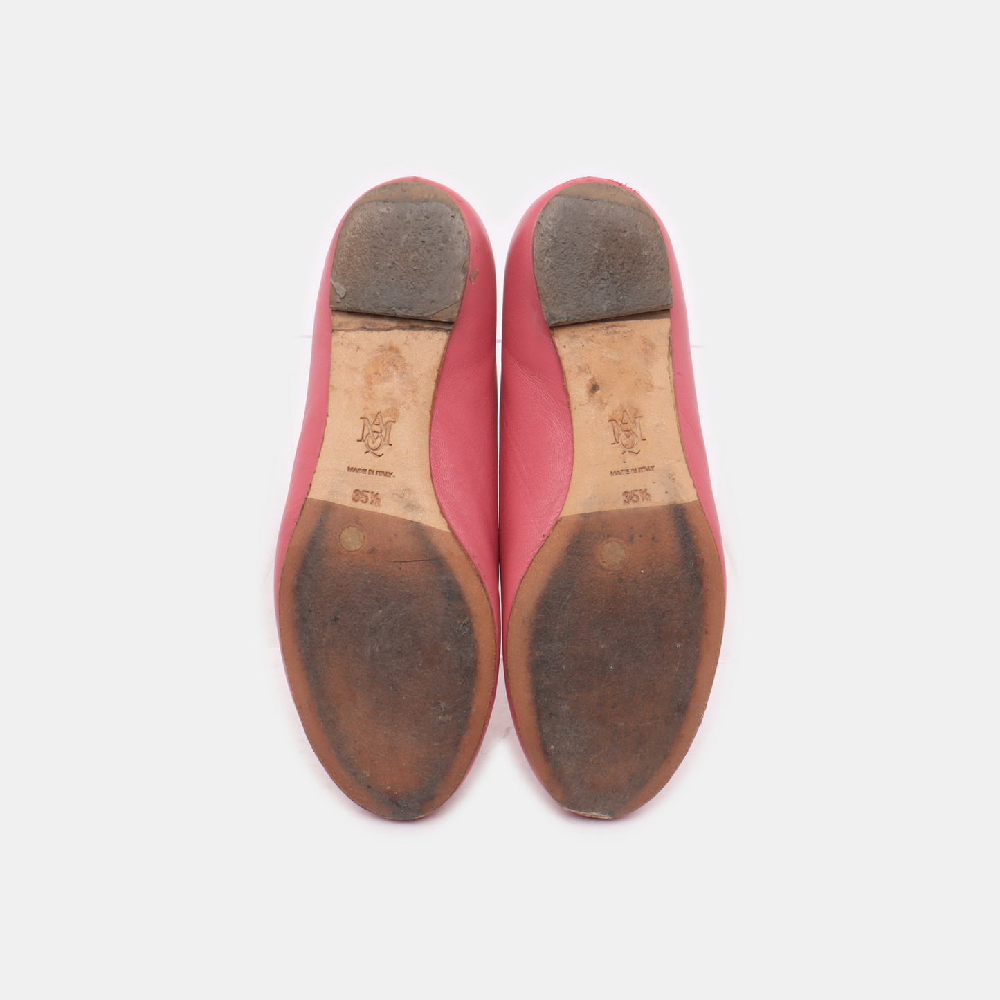 Alexander McQUEEN 35.5code Autumn Winter Pink Leather Women's Low Heel Dress Shoes-(SKU)-13692283