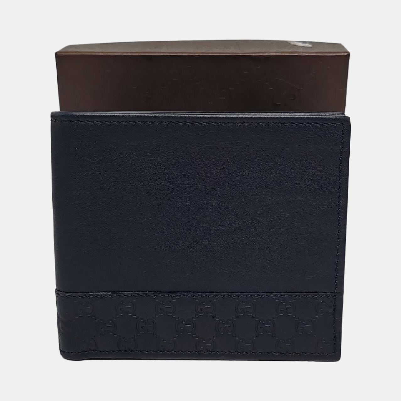 GUCCI Dark blue leather old-favorite textured wallet-(SKU)-945235546
