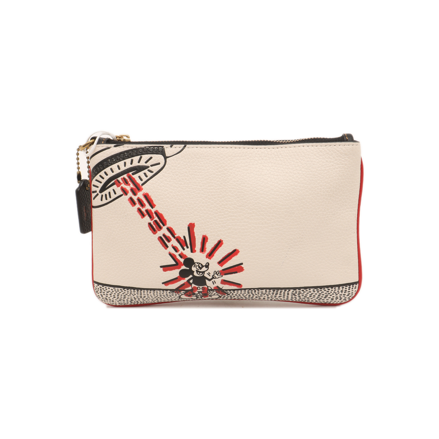 COACH Small size White Leather Printed Handbag Golden hardware-(SKU)-14243509
