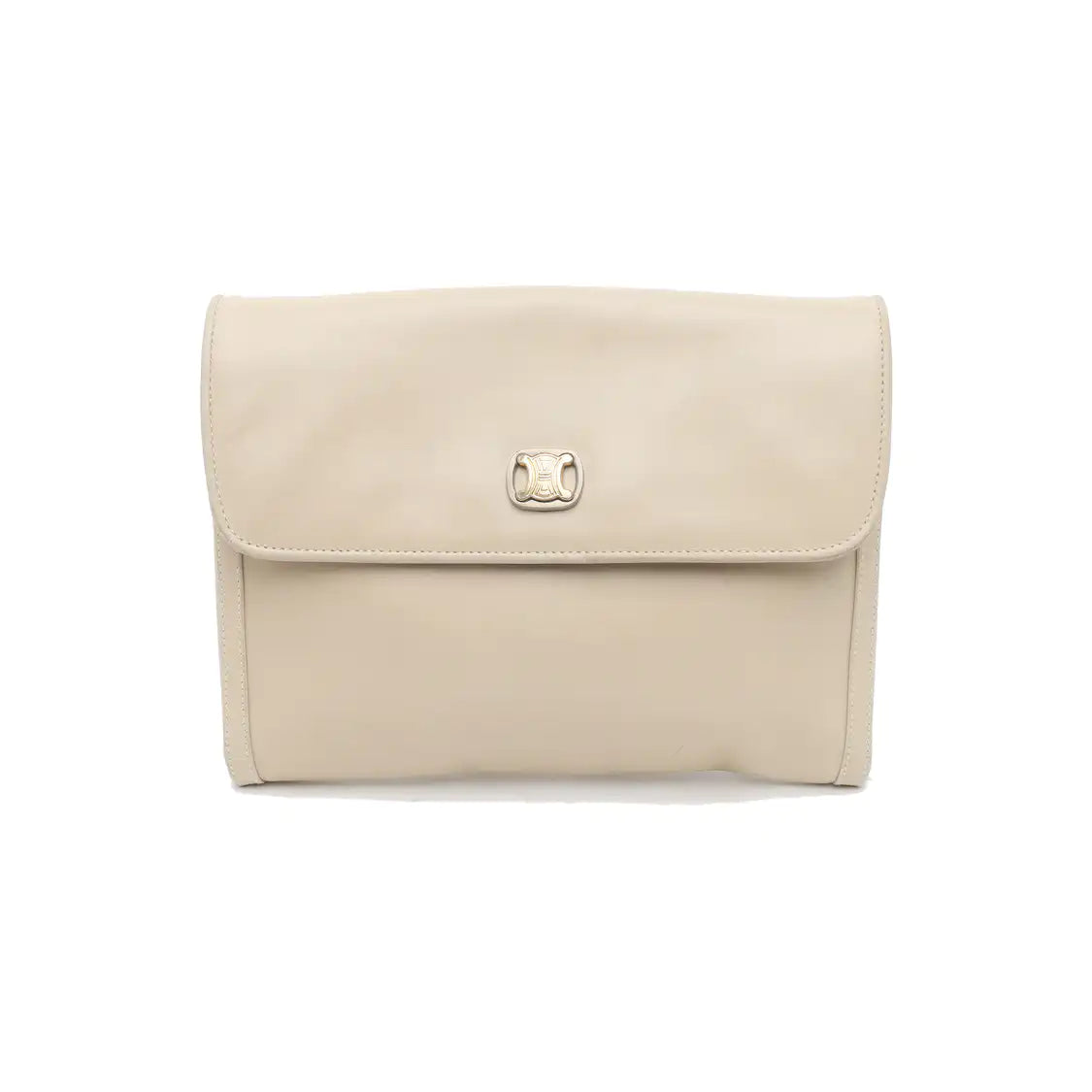 CELINE Beige Cowhide Triumph Crossbody Shoulder Bag Golden hardware Removable shoulder strap-(SKU)-935277558