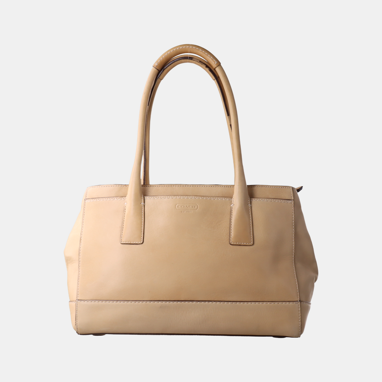 COACH Tote bag Khaki Leather Single Shoulder Bag and Handbag Golden hardware-(SKU)-933061501