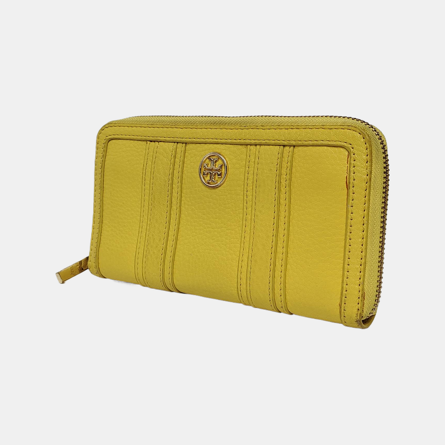 TORY BURCH Walker Yellow Leather Wallet Golden hardware-(SKU)-942221638