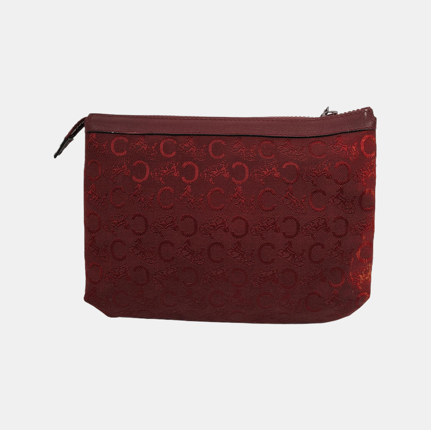 CELINE Red Fabric Jacquard Handbag Silver Hardware-(SKU)-942434157