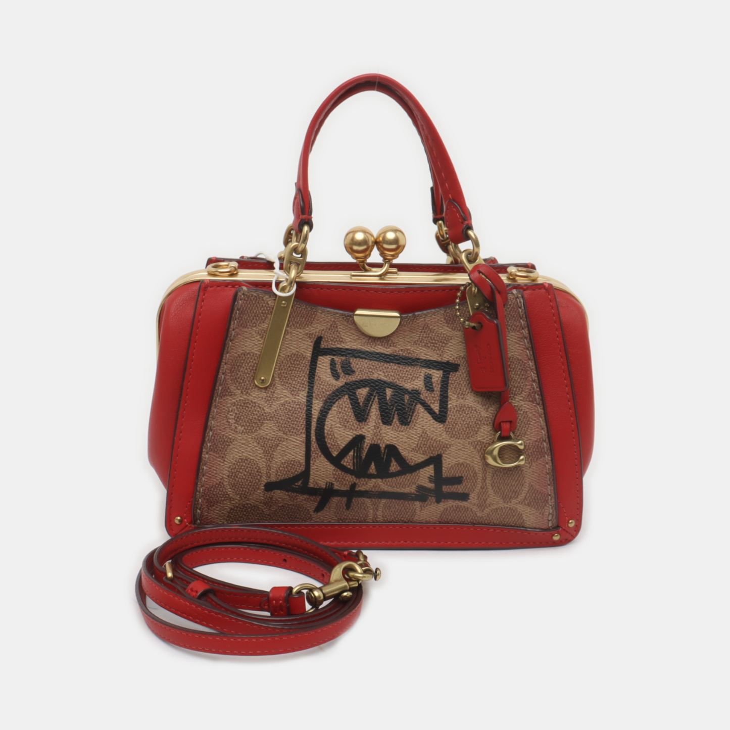 COACH DREAMER 21 Color Block Coated Canvas Crossbody Bag Tote Bag Single Shoulder Bag Golden hardware Removable shoulder strap-(SKU)-935605696