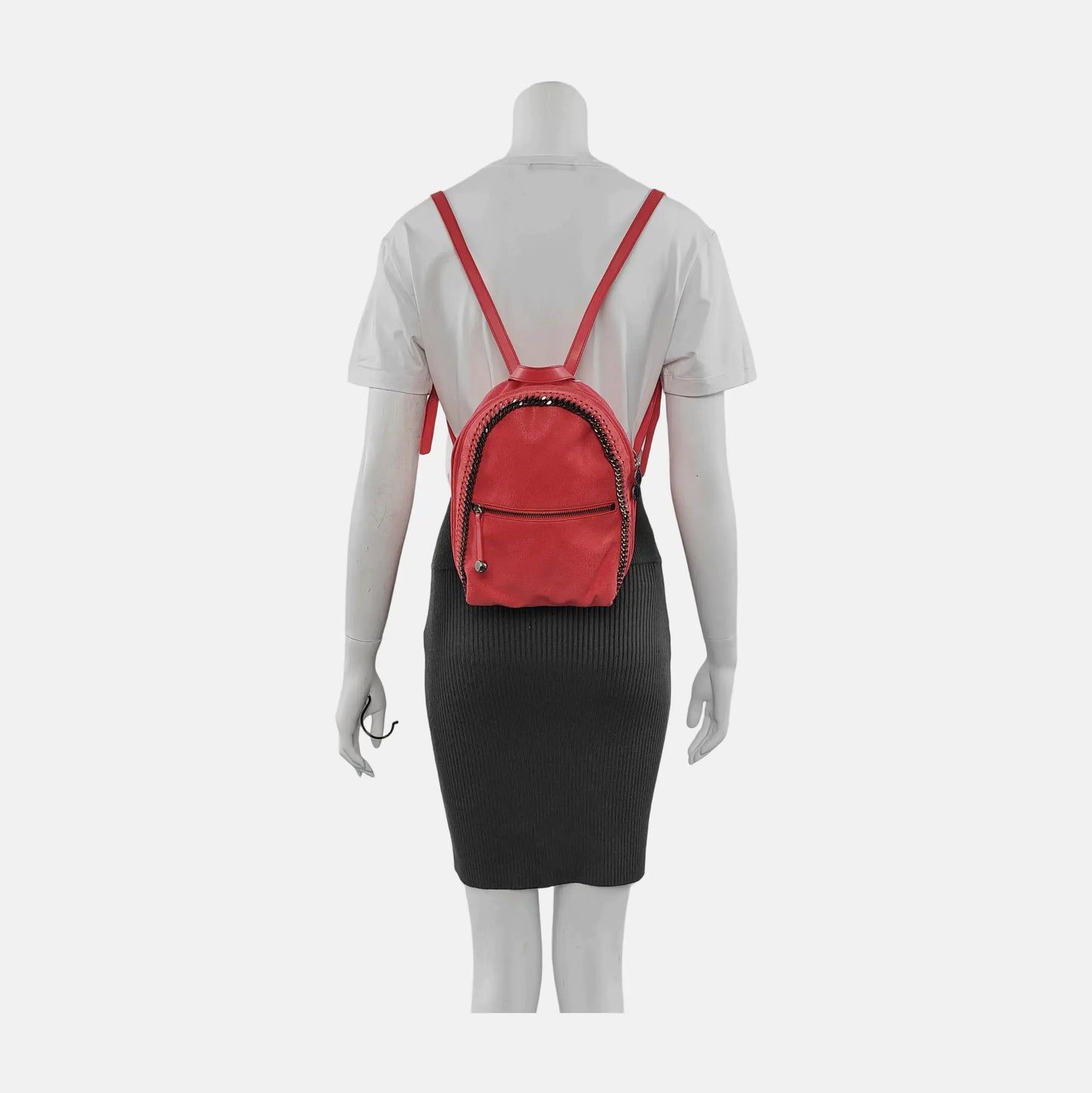 STELLA McCARTNEY Falabella Red Fabric Backpack Black hardware-(SKU)-944717374