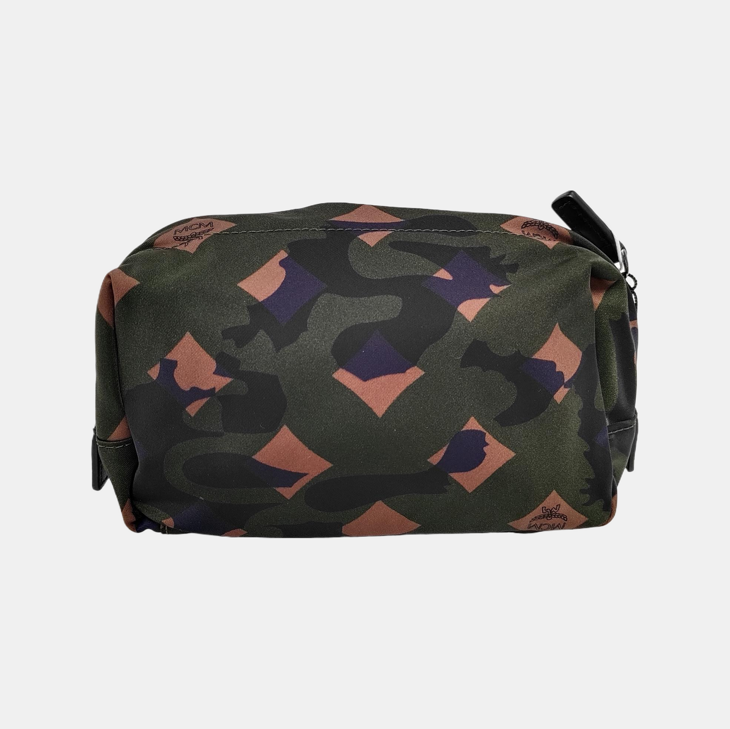 MCM Dark Green Nylon Printed Clutch Black hardware-(SKU)-944008228