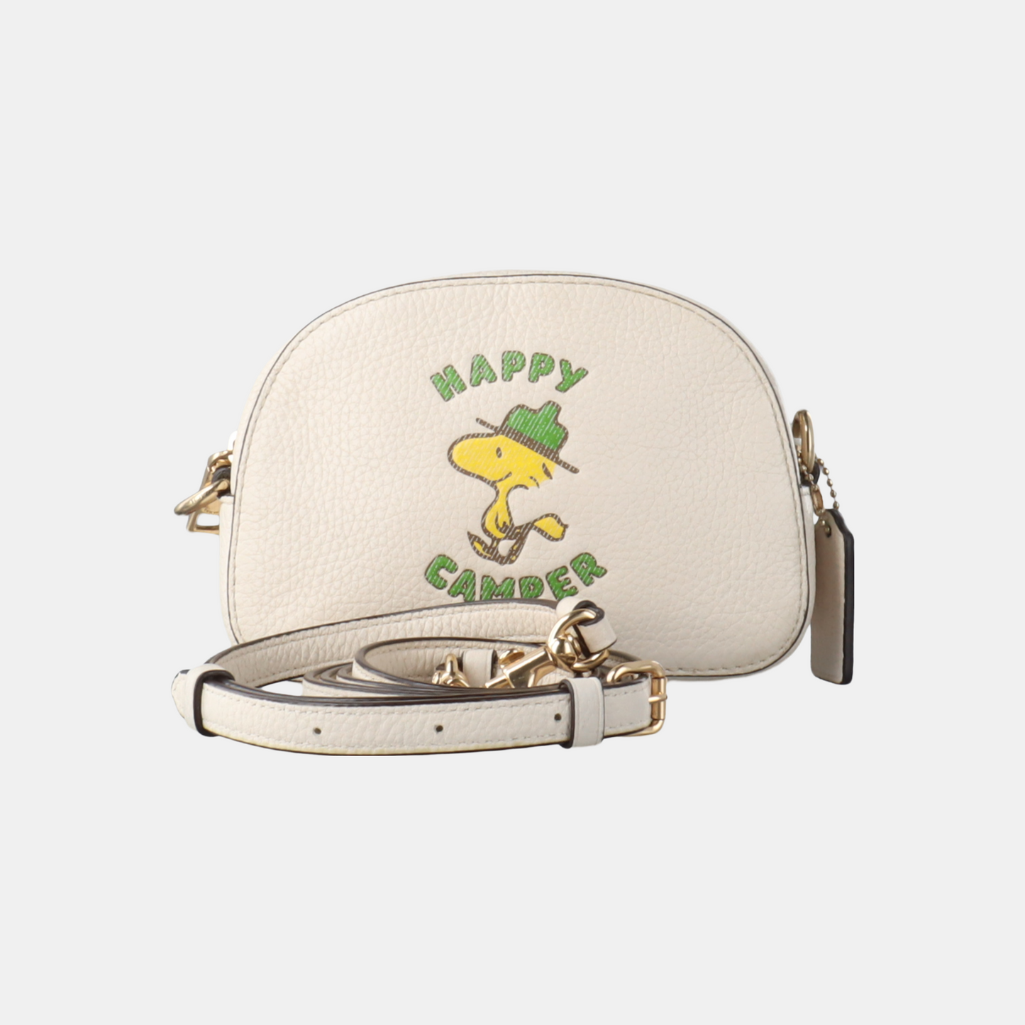 COACH White Leather Printed Single Shoulder Bag Crossbody Golden hardware Removable shoulder strap-(SKU)-933824945
