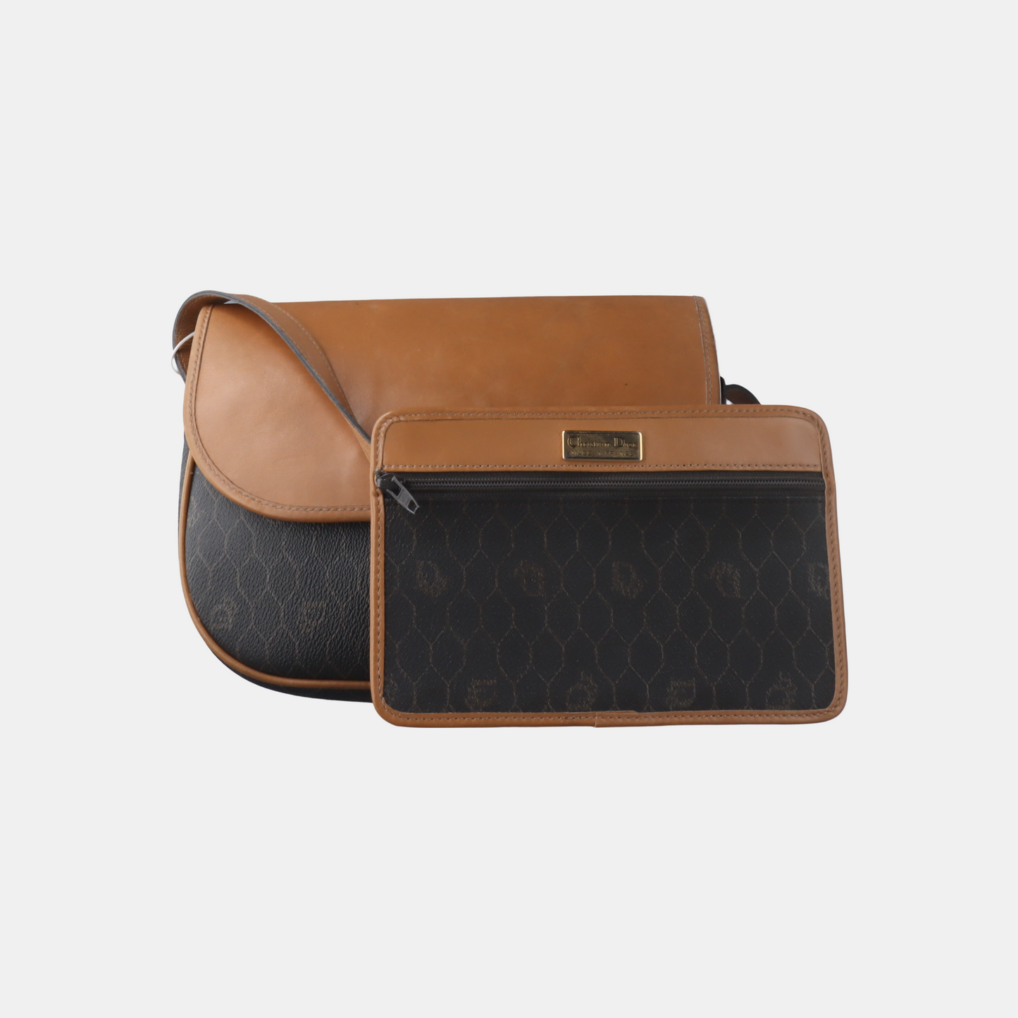 DIOR Black Coated Canvas Single Shoulder Bag Crossbody Golden hardware Sub-bag-(SKU)-14276666