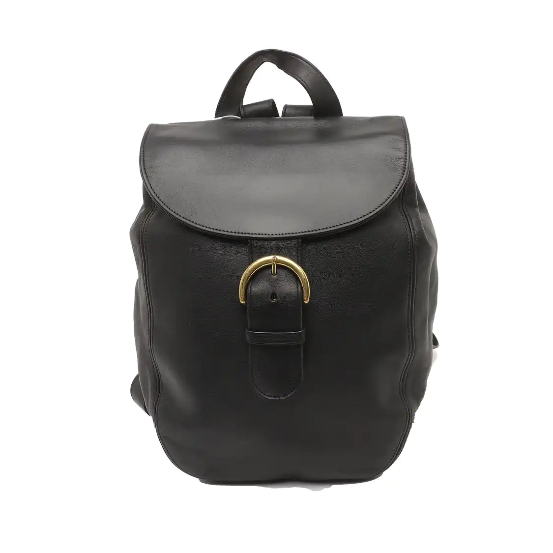 COACH Black Leather Backpack Tote Bag Golden hardware-(SKU)-930797685
