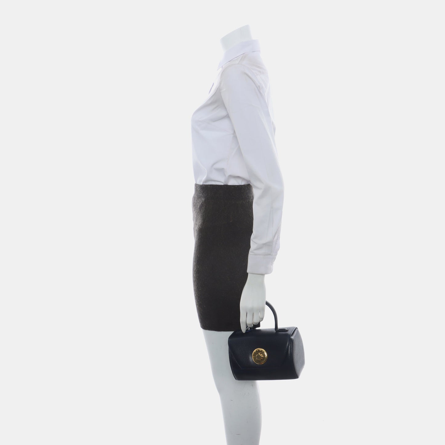GIVENCHY Box Bag Dark Blue Leather Handbag Golden hardware-(SKU)-12936478