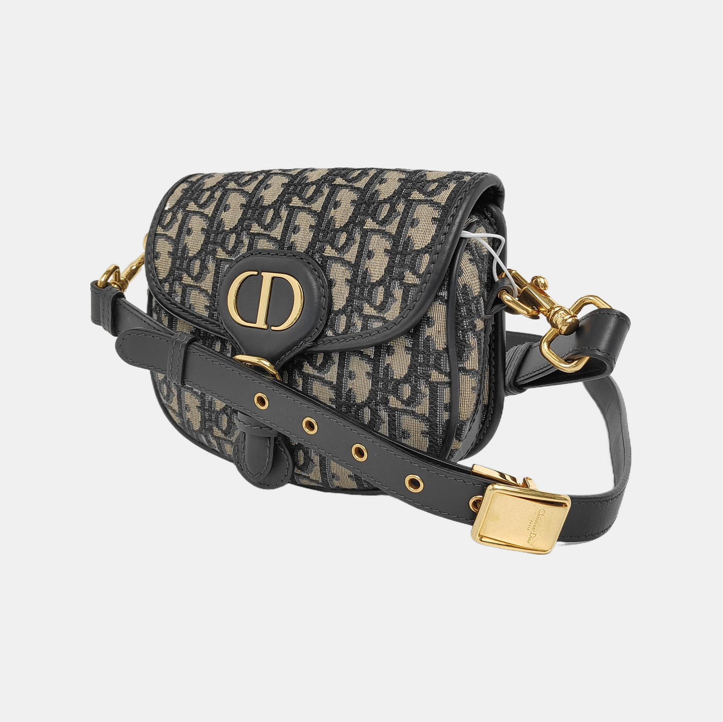DIOR Bobby Small Blue Canvas Monogram Single Shoulder Bag Tote Bag Crossbody Bag with Gold Hardware Removable Strap-(SKU)-945284031