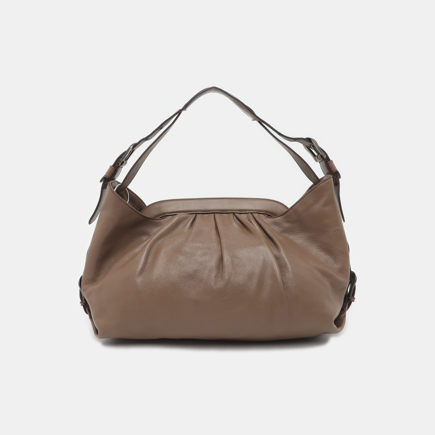 FENDI Brown Cowhide Single Shoulder Bag Ruthenium color hardware-(SKU)-936729570