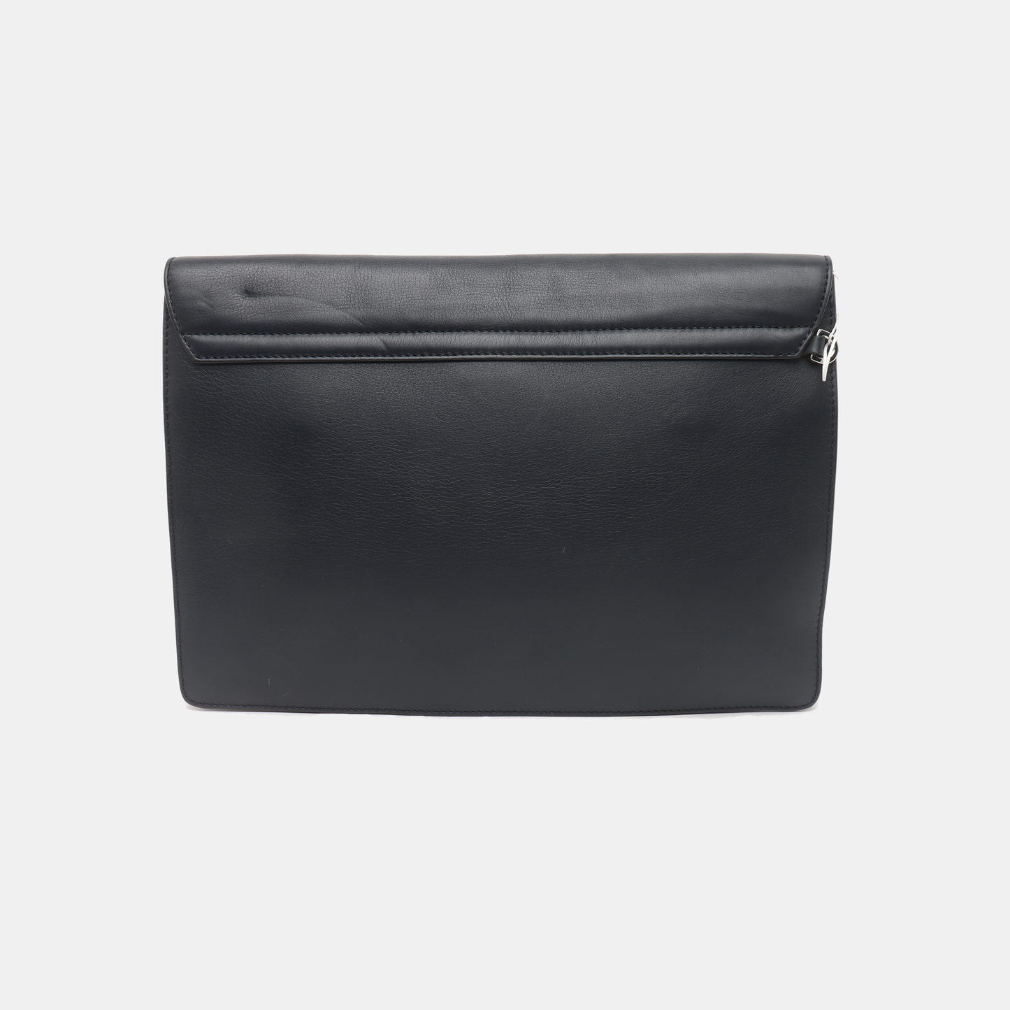 HUGO BOSS Dark Blue Leather Clutch Silver Hardware-(SKU)-935316748