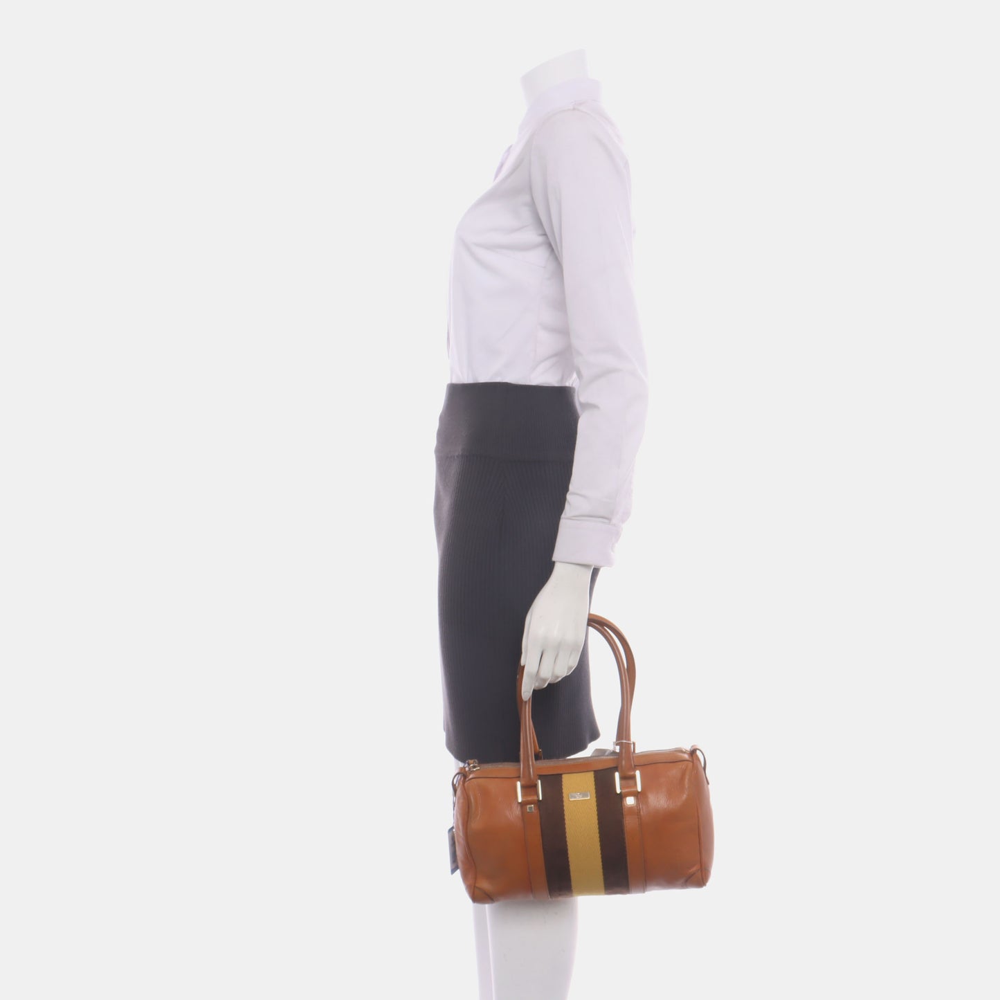 GUCCI Brown Leather Tote Bag Shoulder Bag Golden hardware-(SKU)-932783273