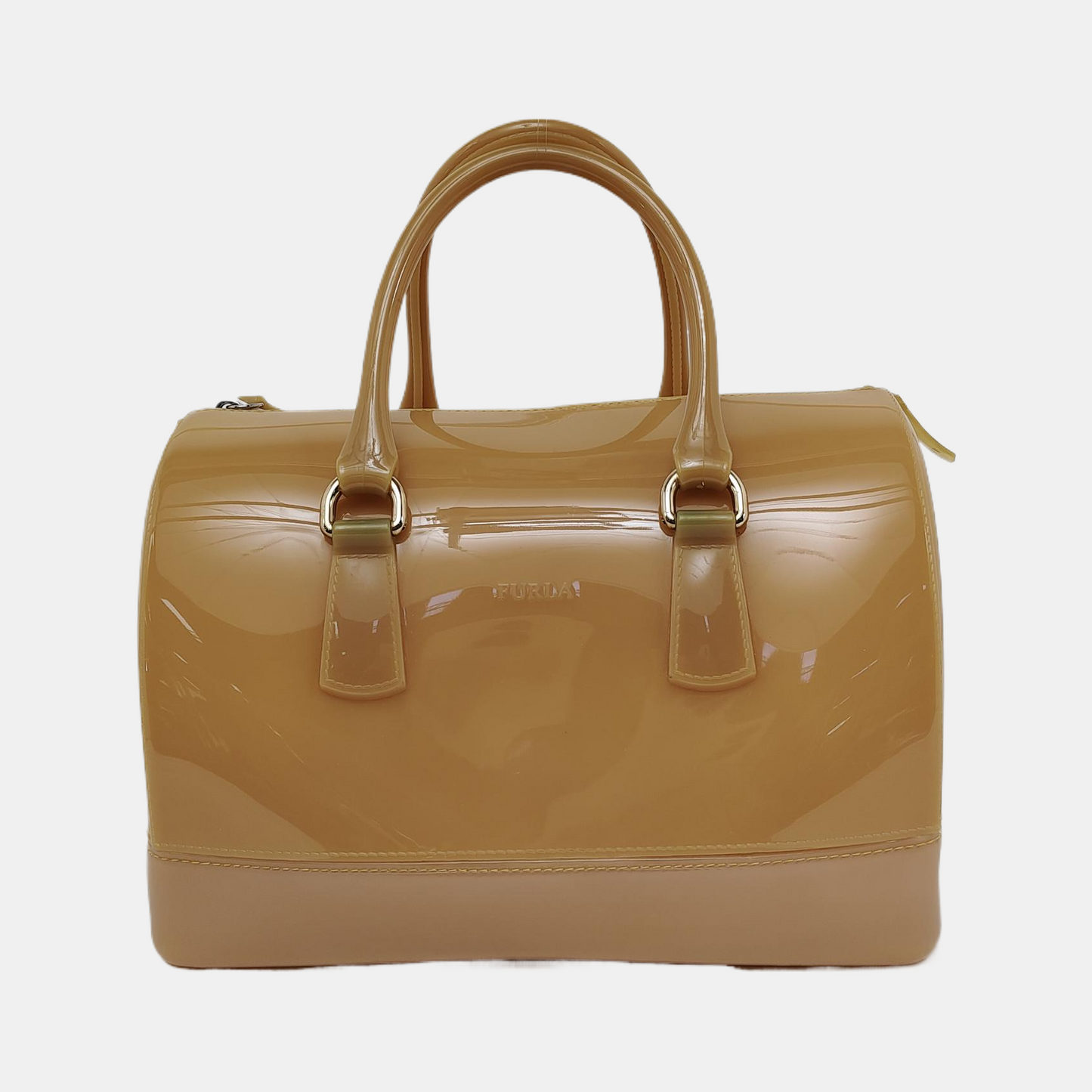 FURLA Candy Large size Brown special material handbag Golden hardware-(SKU)-944064333