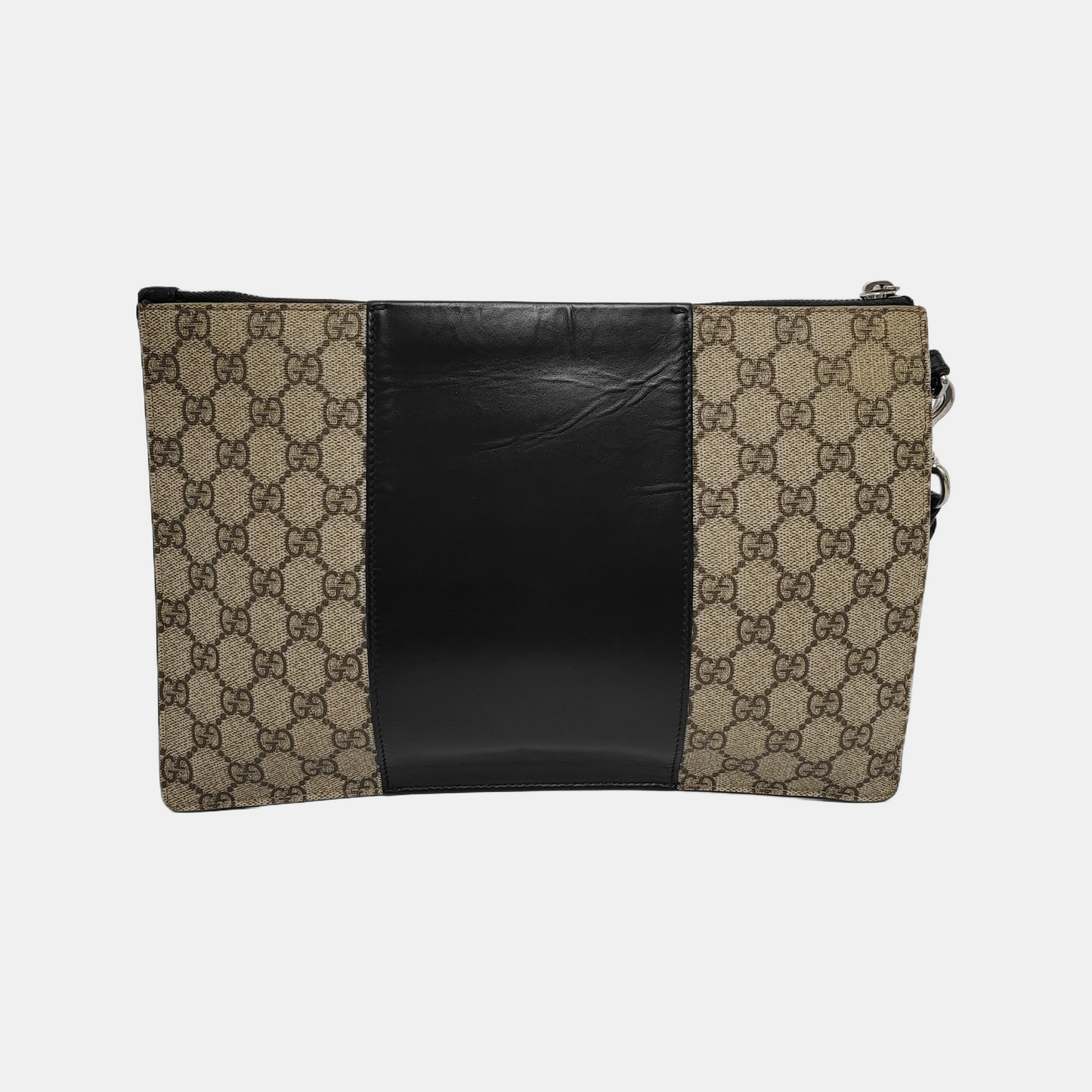 GUCCI GG Supreme Brown Coated Canvas Monogrammed Tote Handbag Silver Hardware-(SKU)-943502591