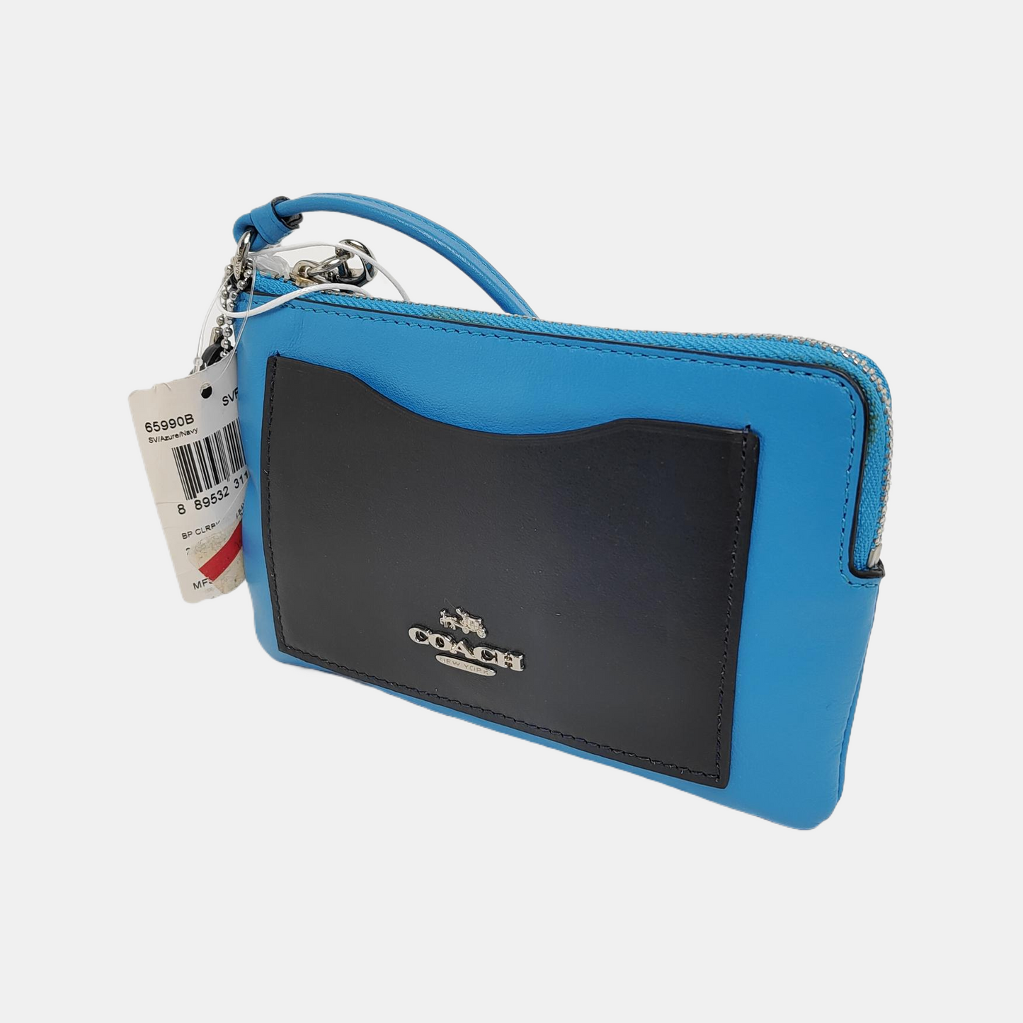 COACH CORNER ZIP POCHETTEBlue Leather Carriage Tote Bag16-(SKU)-942807108