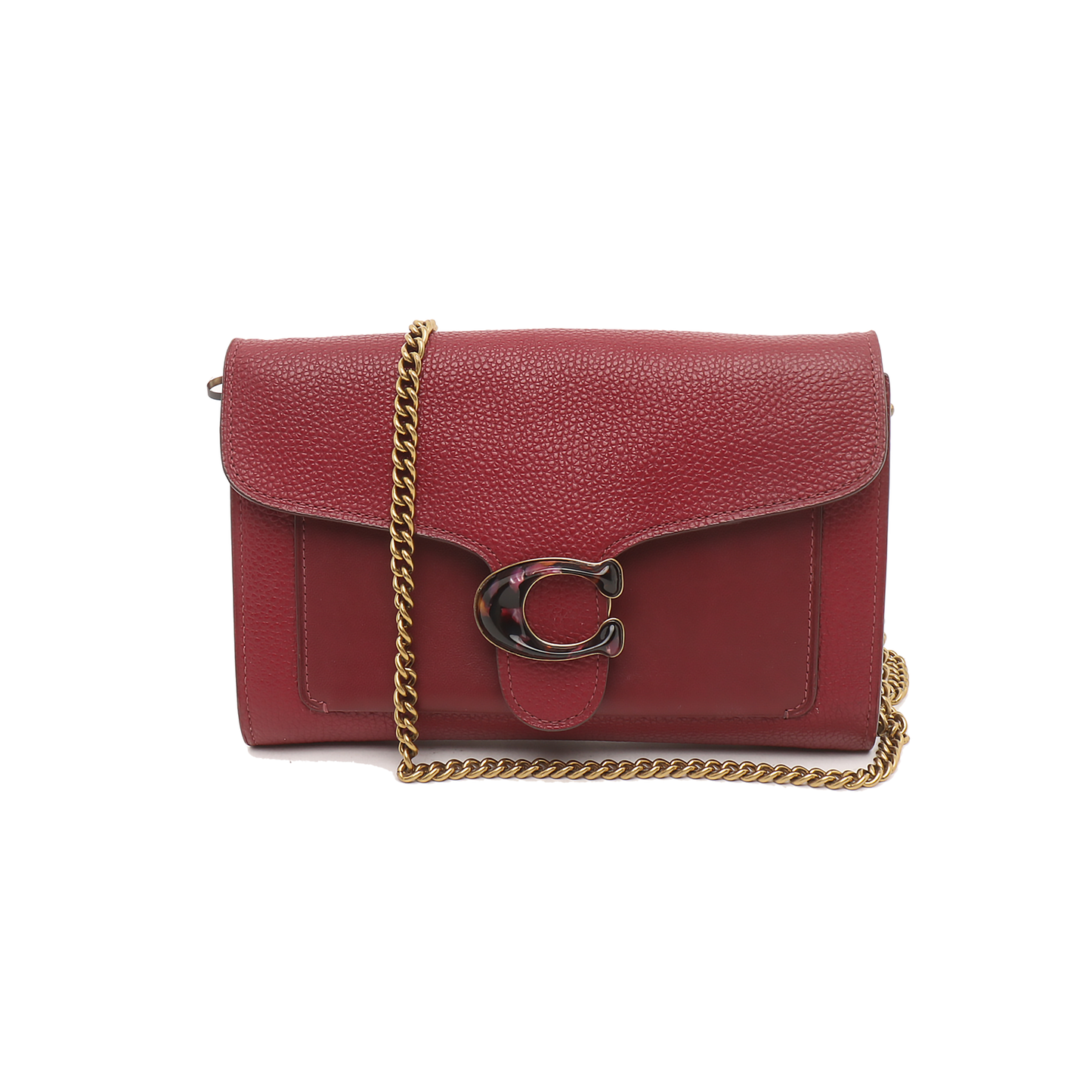 COACH TABBY Red Cowhide Crossbody Single Shoulder Bag Golden hardware Removable shoulder strap-(SKU)-14389562
