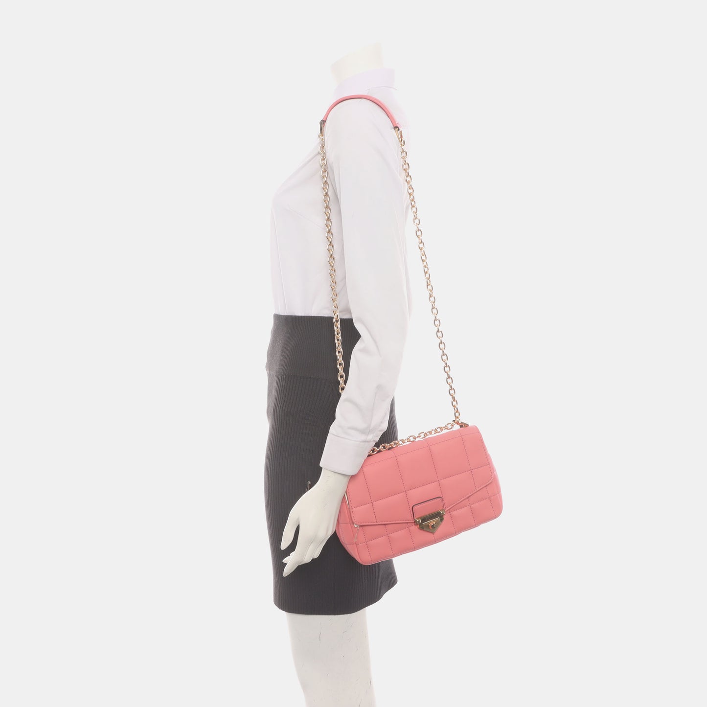 MICHAEL KORS Soho Large size Pink Sheepskin Shoulder Bag-(SKU)-936826625
