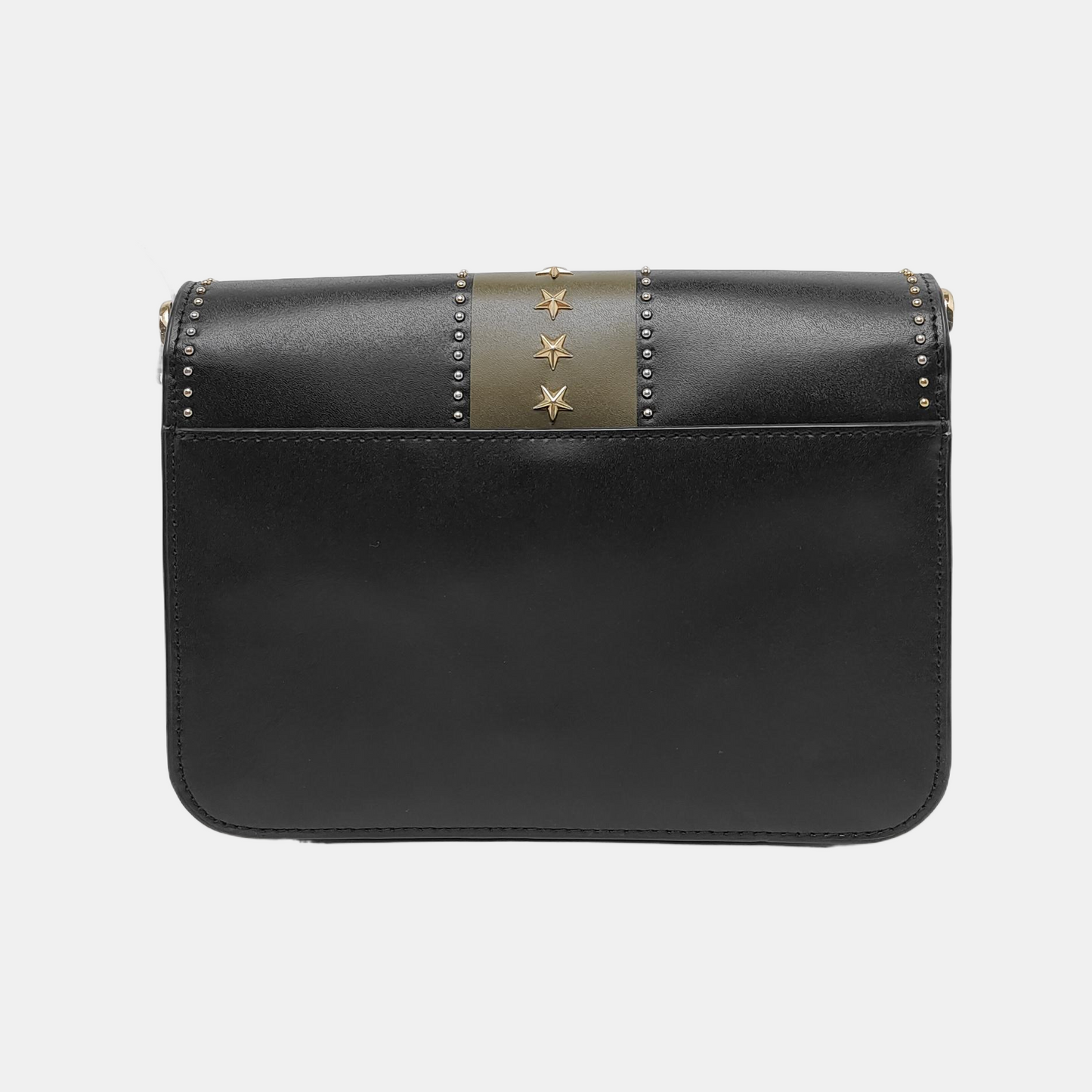 MICHAEL KORS Sloan Editor Medium size Black Leather Studs Single Shoulder Bag Golden hardware Removable shoulder strap-(SKU)-940342508