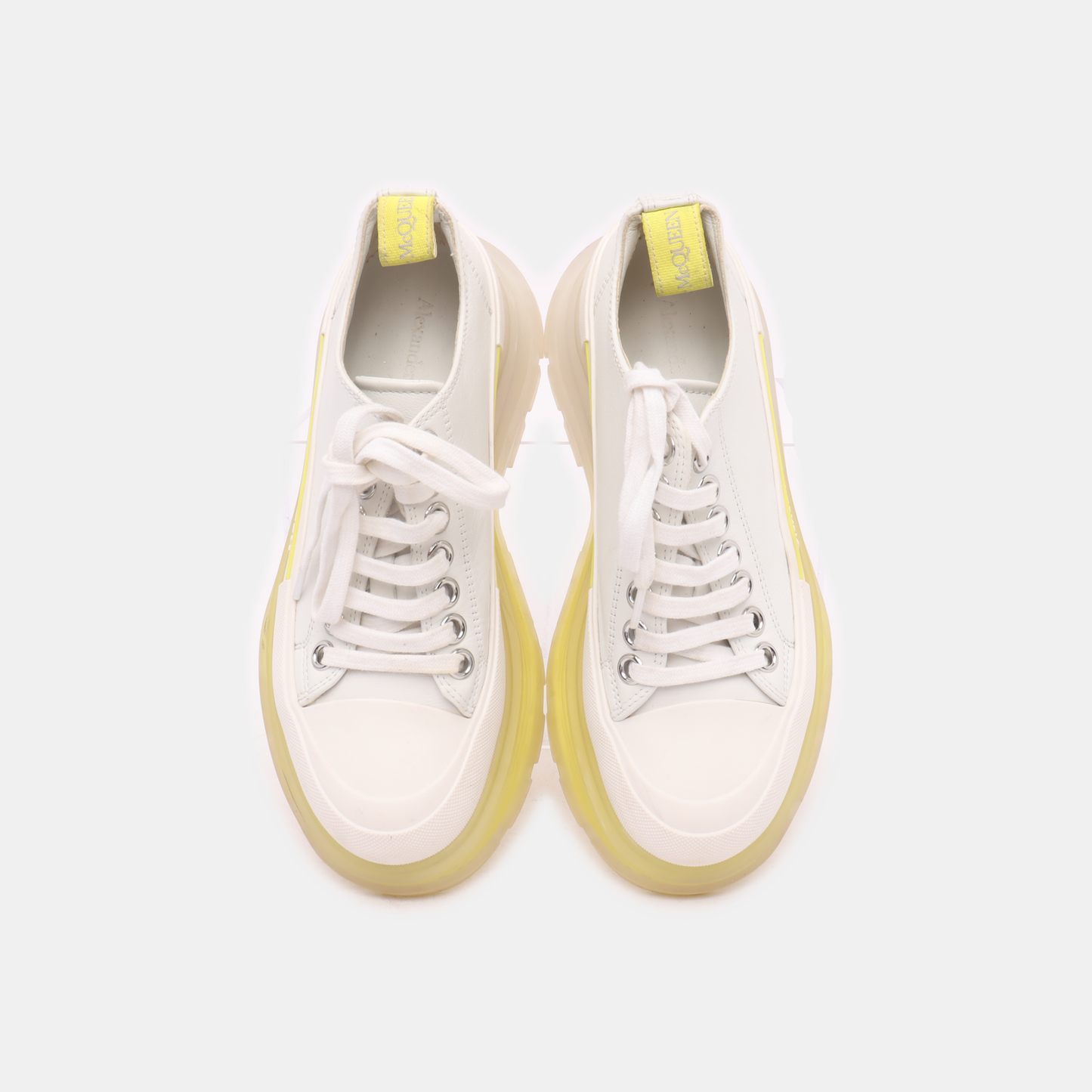 Alexander McQUEEN 37code Autumn and Winter White Leather Women's Sports Casual Shoes-(SKU)-13843378