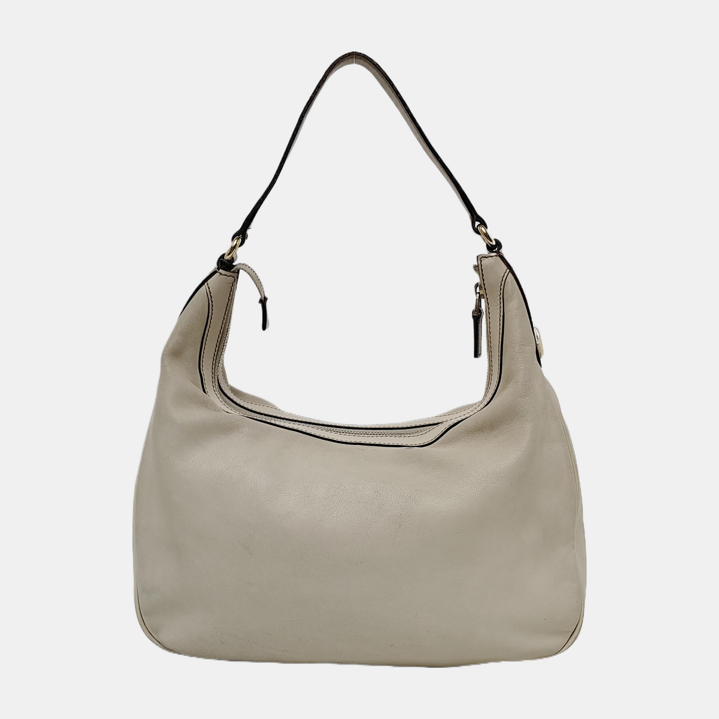 GUCCI White Cowhide Single Shoulder Bag Tote Golden hardware-(SKU)-944843713