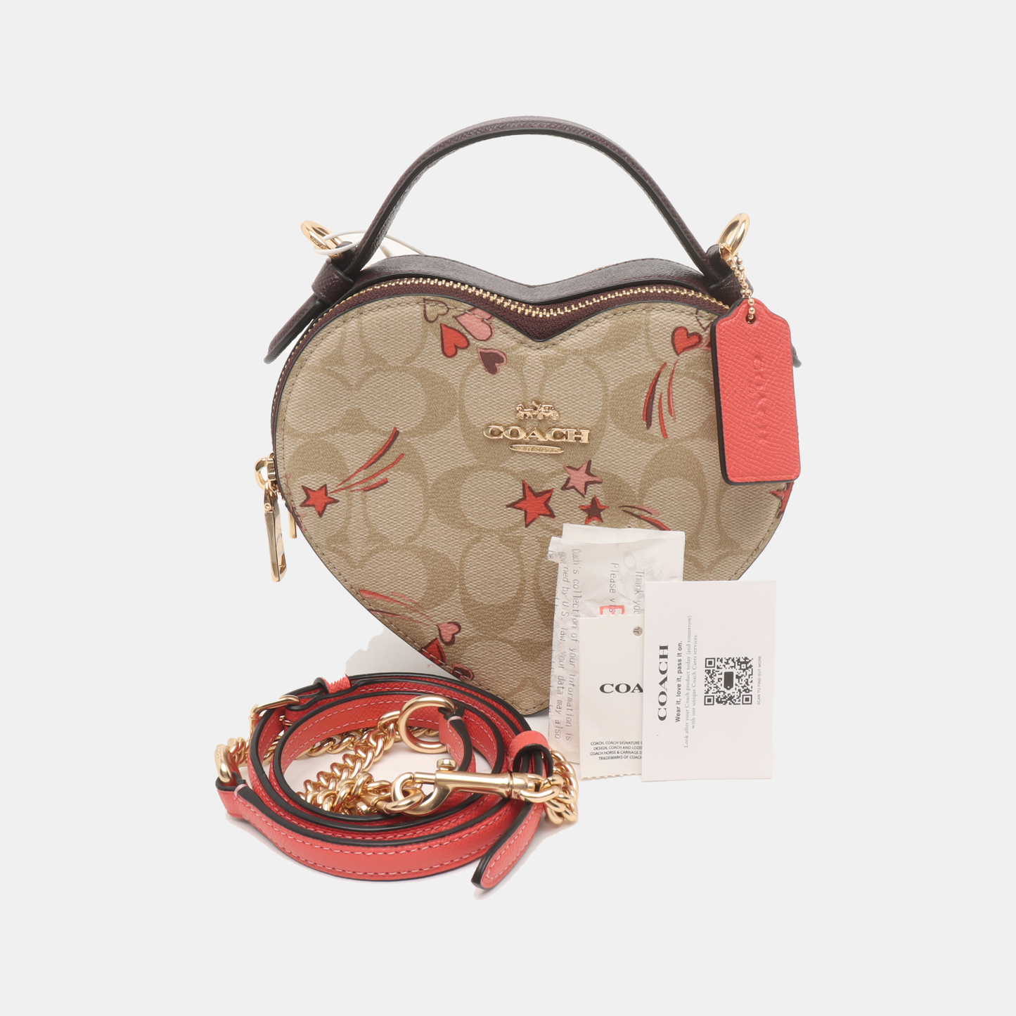 COACH Khaki Coated Canvas Monogrammed Jacquard Single Shoulder Bag Crossbody Tote Golden hardware Removable shoulder strap-(SKU)-934853353