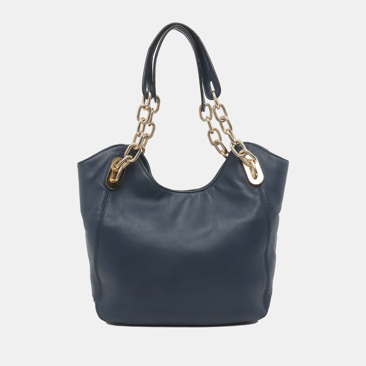 MICHAEL KORS Dark Blue Cowhide Single Shoulder Bag Handbag Golden hardware-(SKU)-928999940
