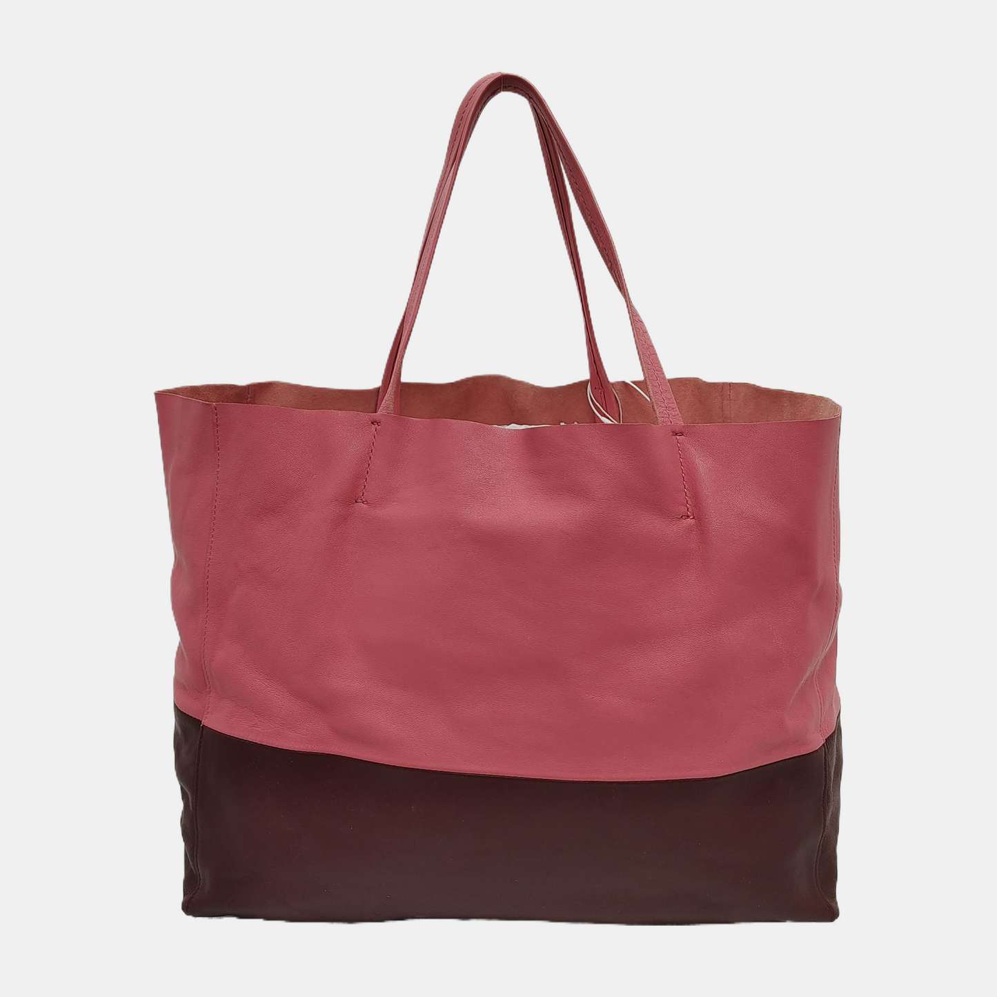 CELINE VERTICAL CABAS Pink Leather Tote Bag Golden hardware-(SKU)-944804714