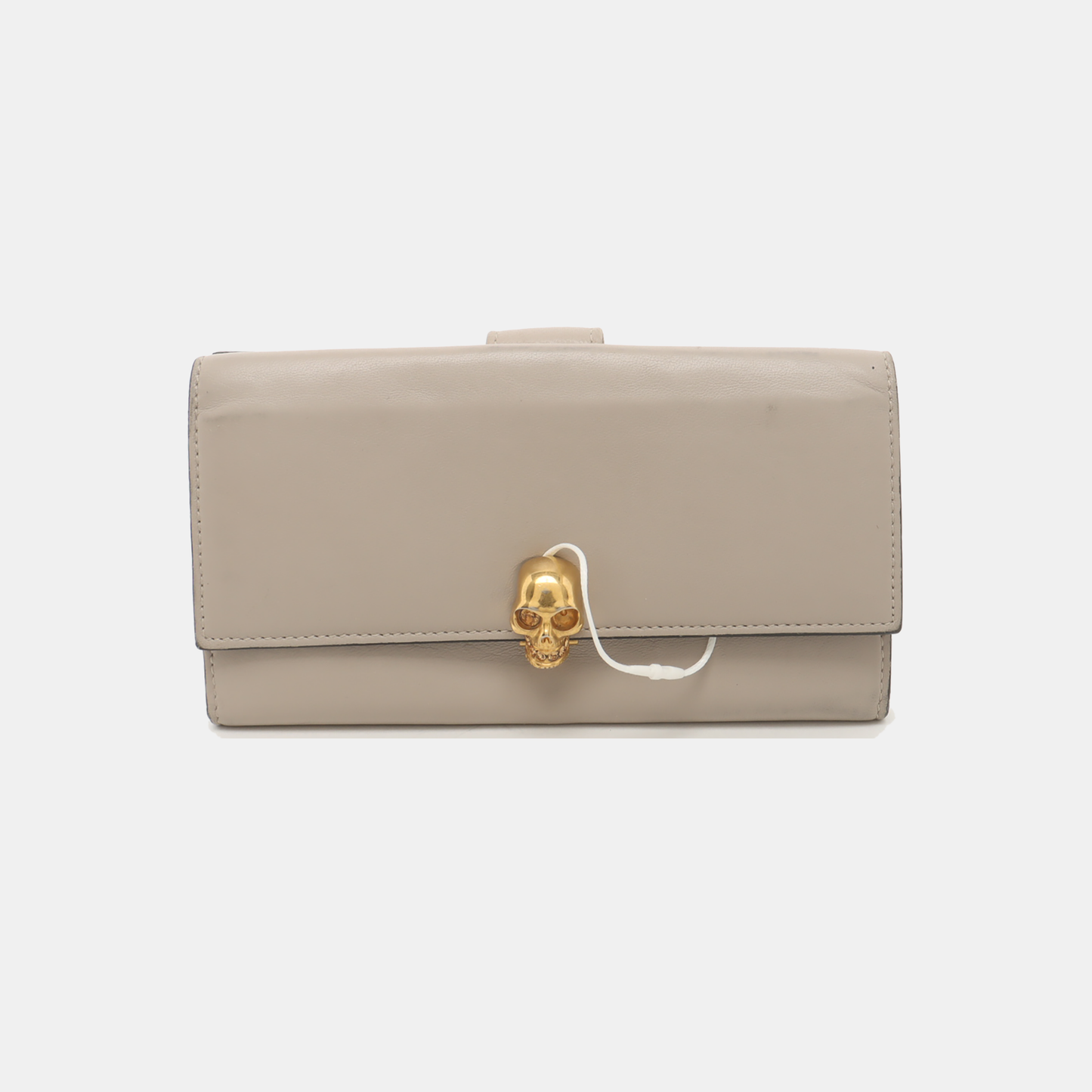 Alexander McQUEEN Gray Sheepskin Wallet Golden hardware-(SKU)-936688253