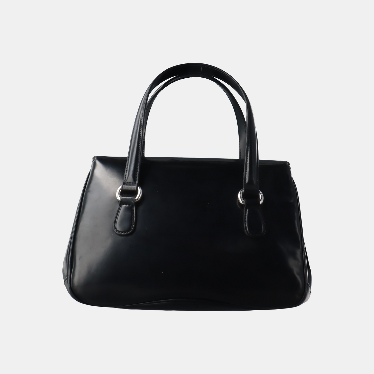 GUCCI Black cowhide tote bag Silver Hardware-(SKU)-13379697