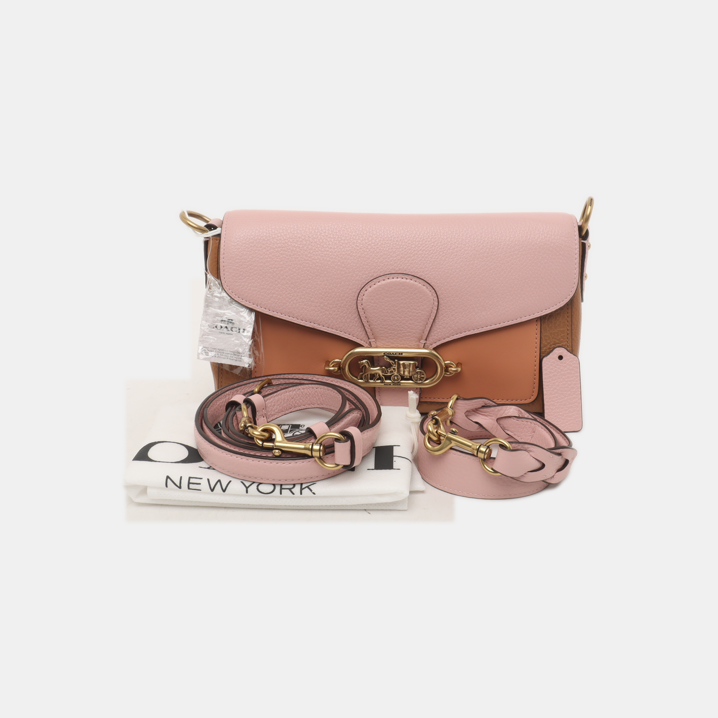 COACH Brown Cowhide Carriage Single Shoulder Bag Tote Bag Golden hardware shoulder straps-(SKU)-935365230