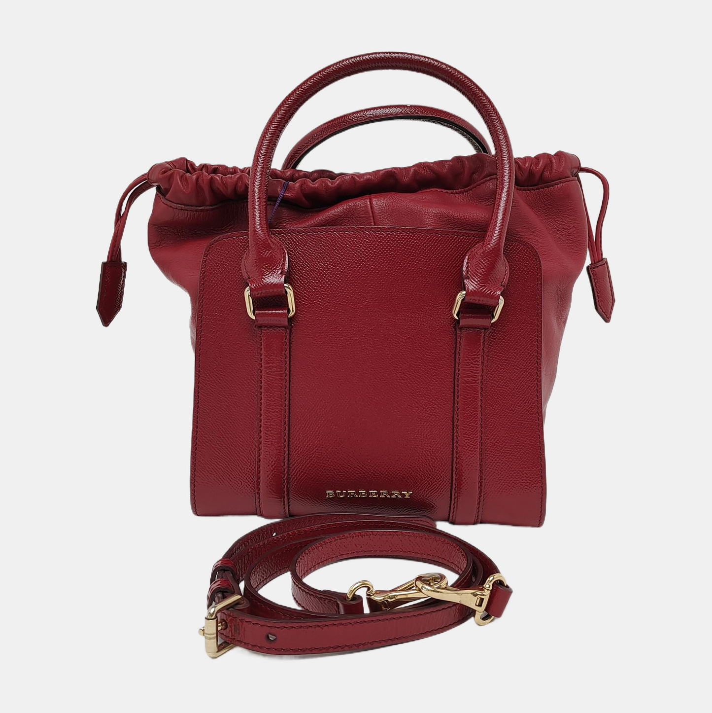BURBERRY Dinton Red Cowhide Single Shoulder Bag Handbag Crossbody Bag Golden hardware Removable shoulder strap-(SKU)-943696805
