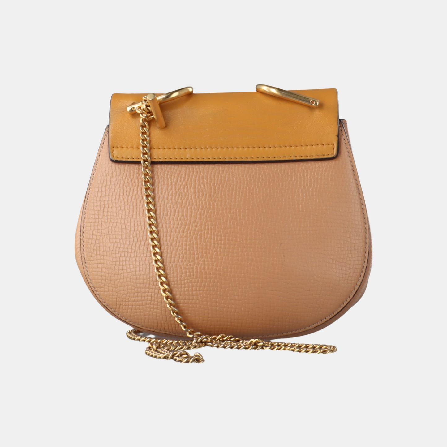 Chloé Drew mini Nude Pink Cowhide Piggy Bag Crossbody Bag Single Shoulder Bag Golden hardware-(SKU)-929848200