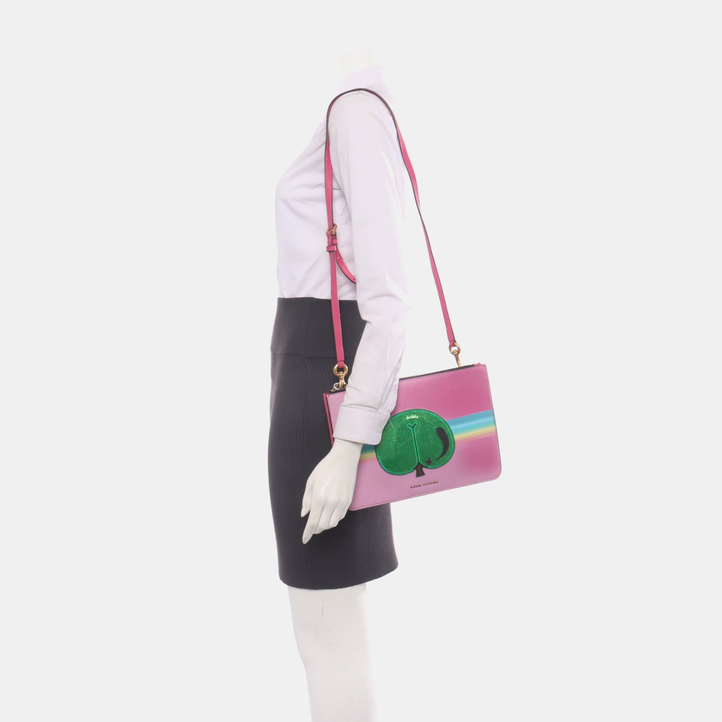 MARC JACOBS Snapshot Fuchsia leather collage quilted single shoulder bag, crossbody bag Golden hardware Removable shoulder strap-(SKU)-930635804