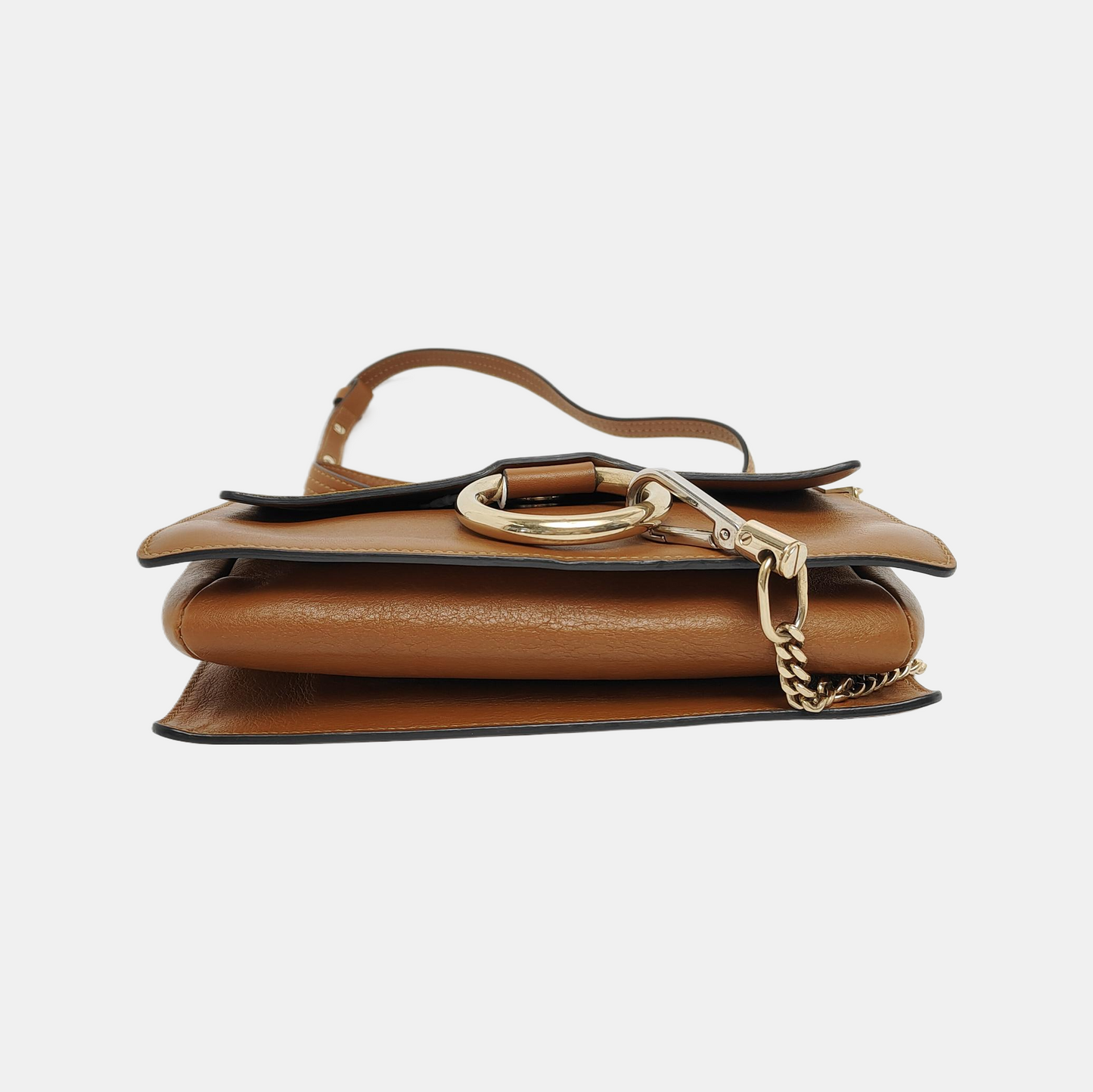 Chloé Faye Small size Brown Leather Crossbody Single Shoulder Bag Golden Silver Hardware-(SKU)-942554475