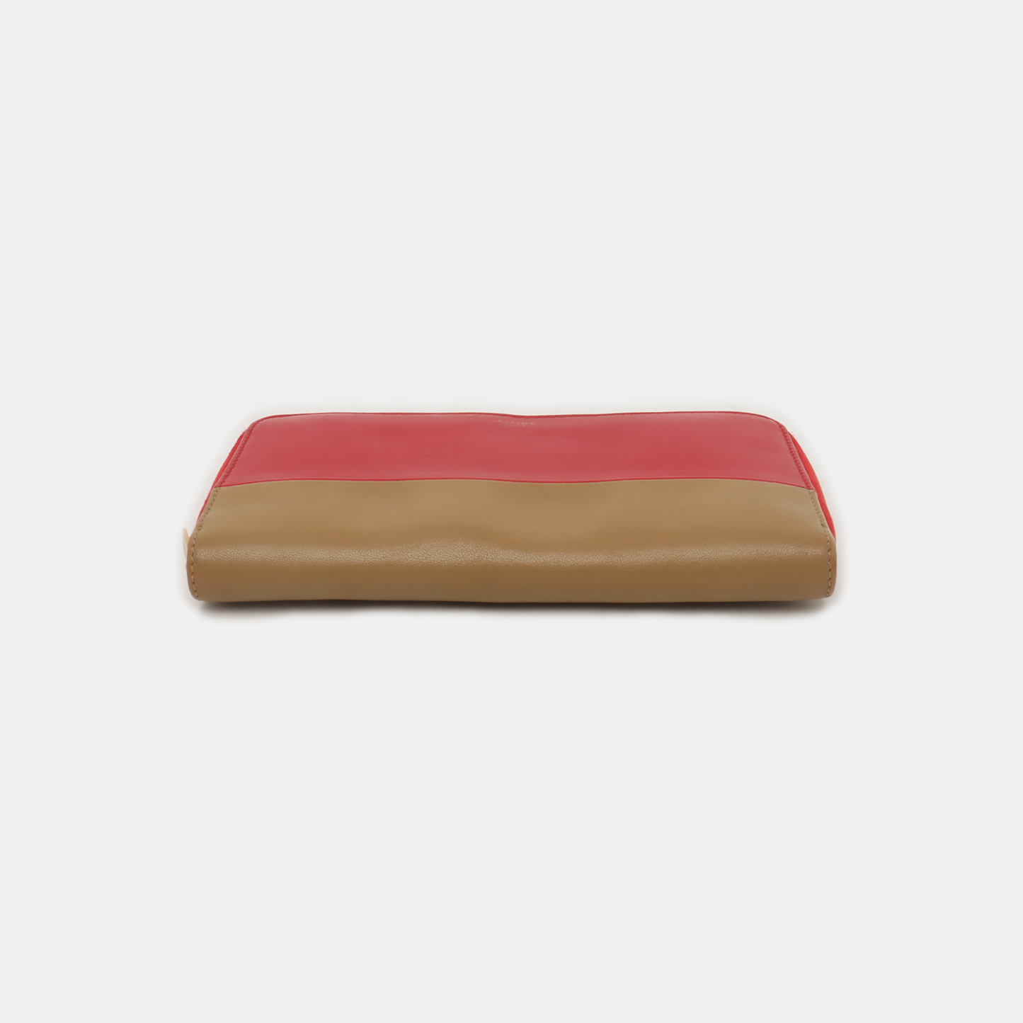 CELINE SOLO Red Leather Wallet Golden hardware-(SKU)-935679430