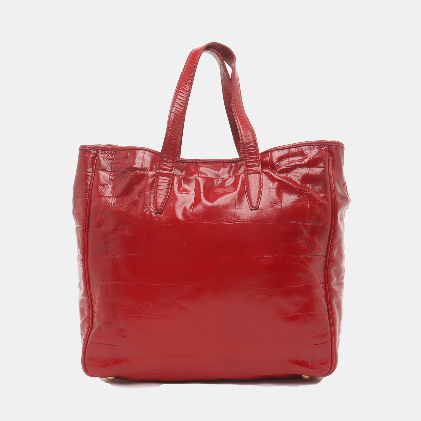 YSL Tote bag Red Patent Leather Embossed Handbag Golden hardware-(SKU)-937757054