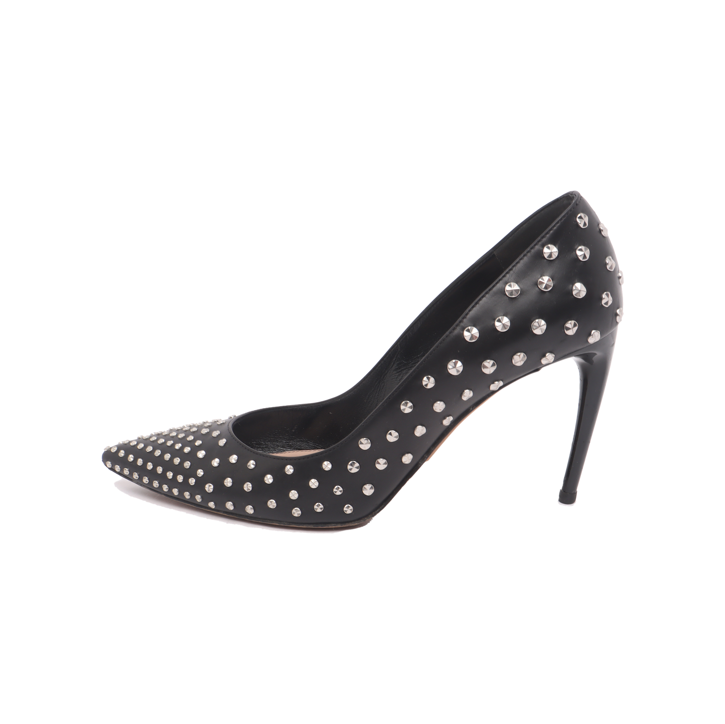 Alexander McQUEEN 38code Women's High Heel Leather Shoes Black Summer-(SKU)-13811463