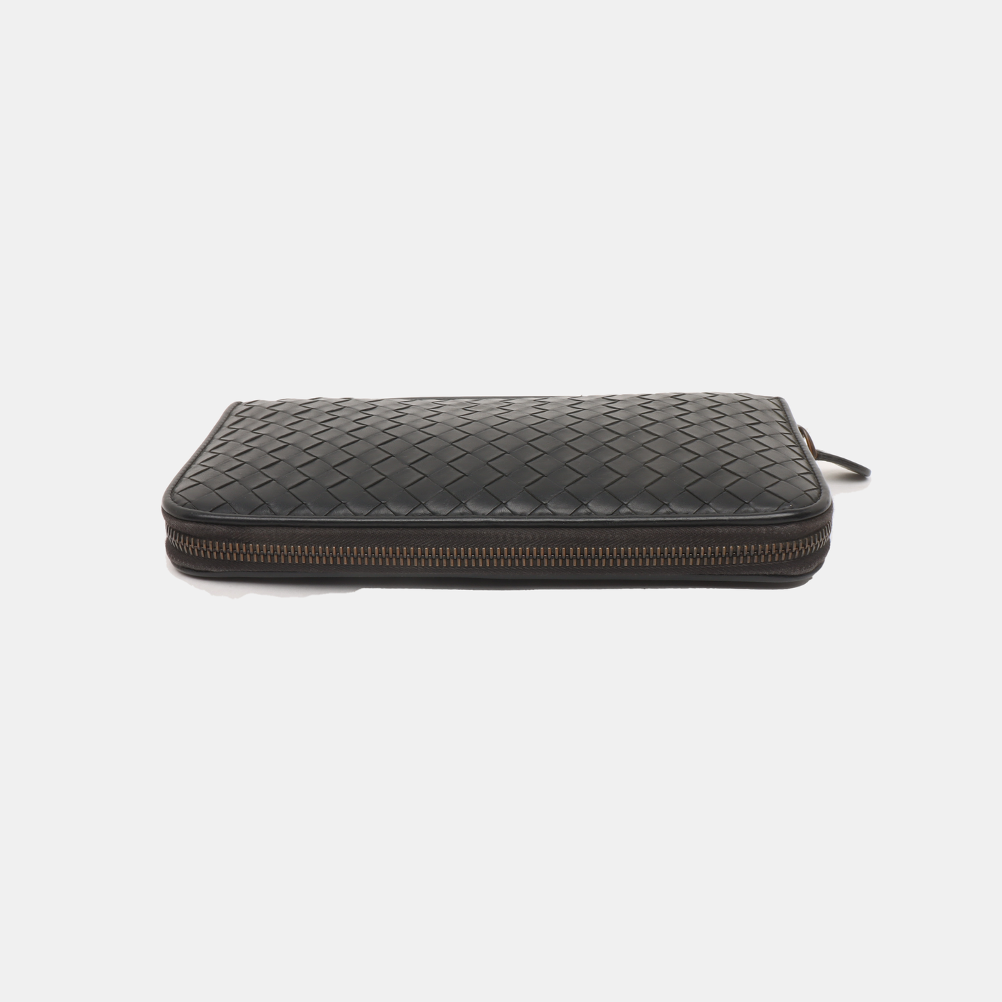 BOTTEGA VENETA Black Cowhide Woven Wallet Black hardware-(SKU)-932935096