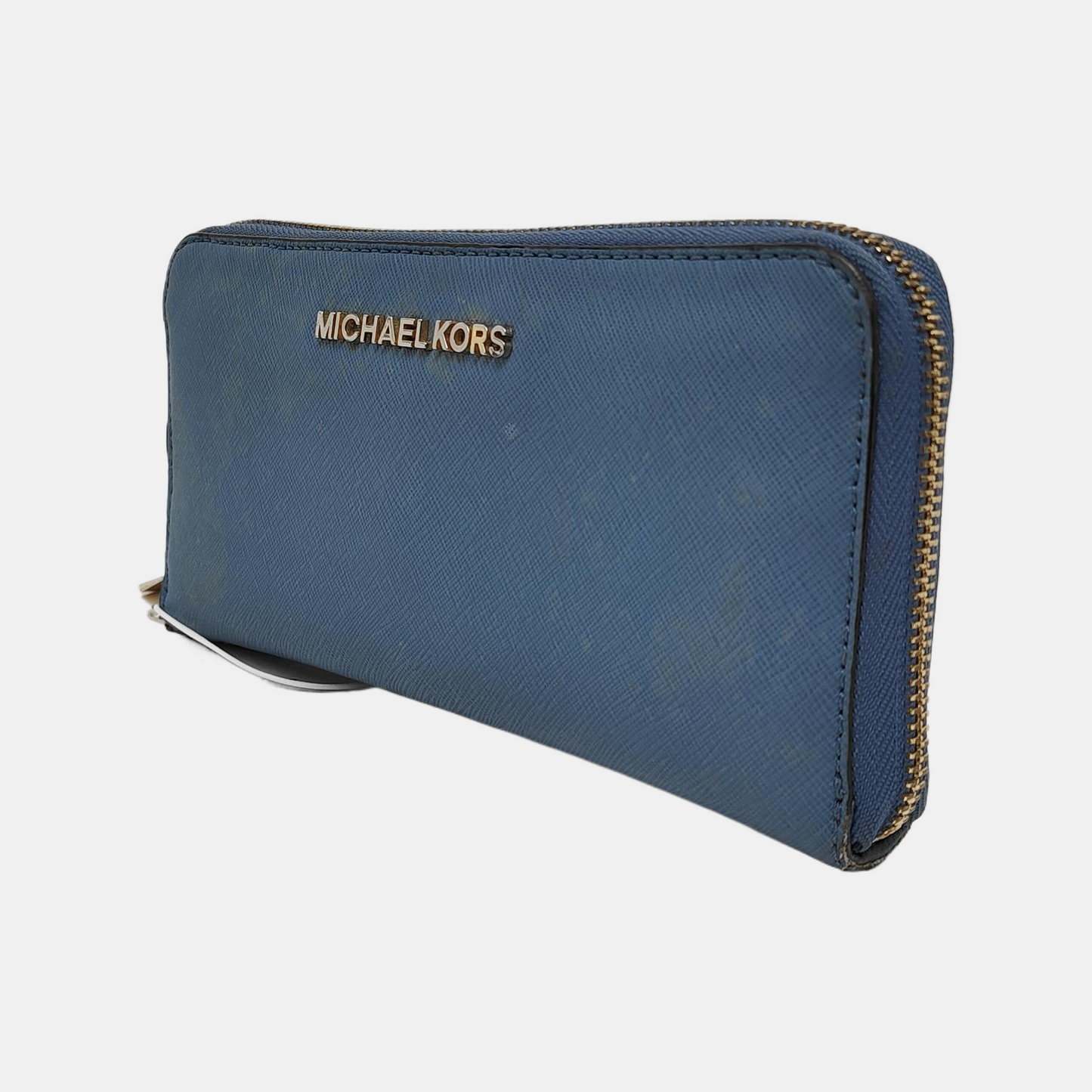 MICHAEL KORS Jet Set TravelDark blue leather textured wallet-(SKU)-940976850